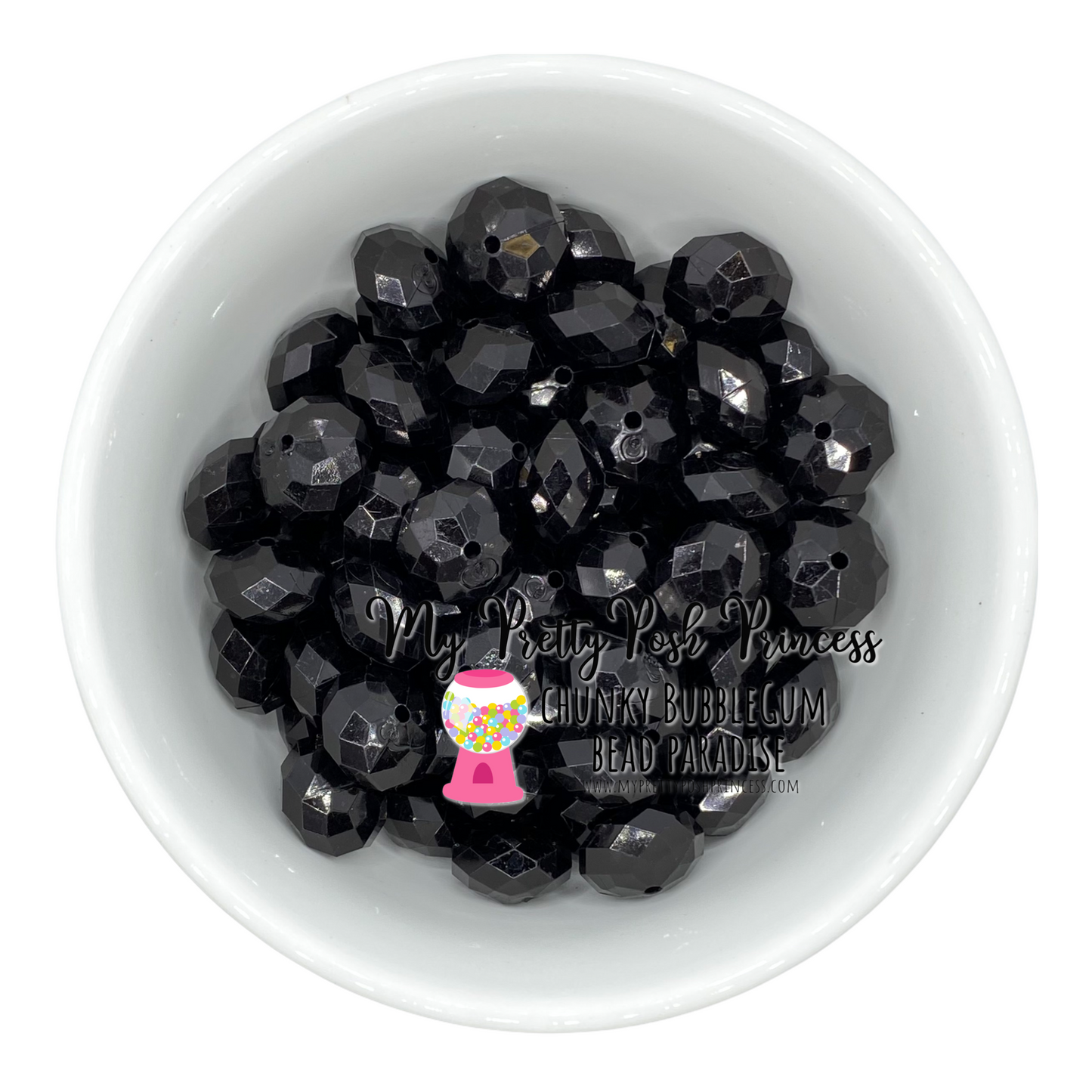 #931 - 22mm Black Rondelle Acrylic Beads (1 Count)