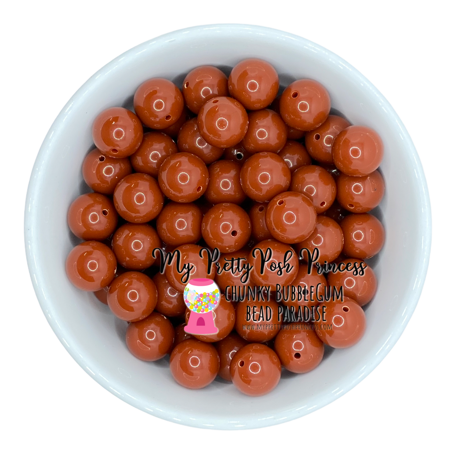 # 1 - 12mm Brown Solid Acrylic Beads (20 Count)