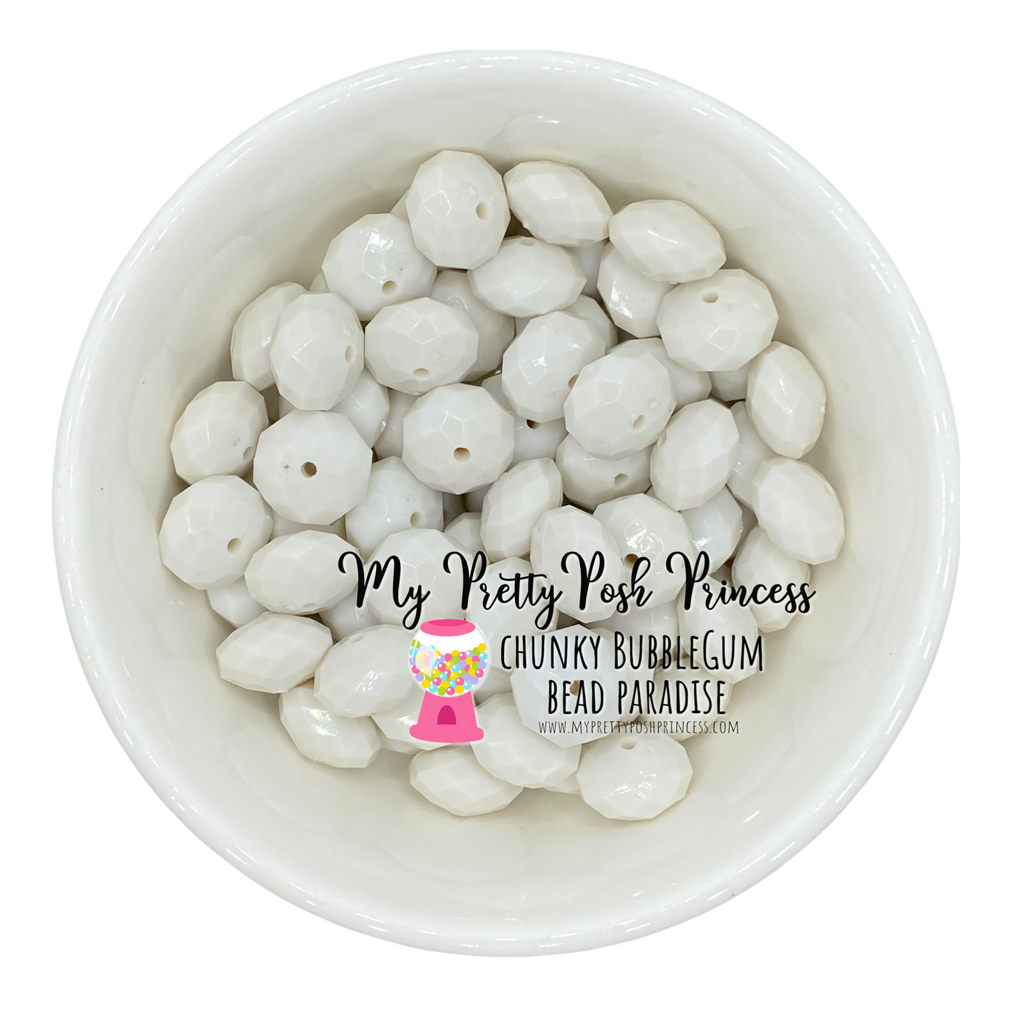 #930 - 22mm White Rondelle Acrylic Beads (1 Count)