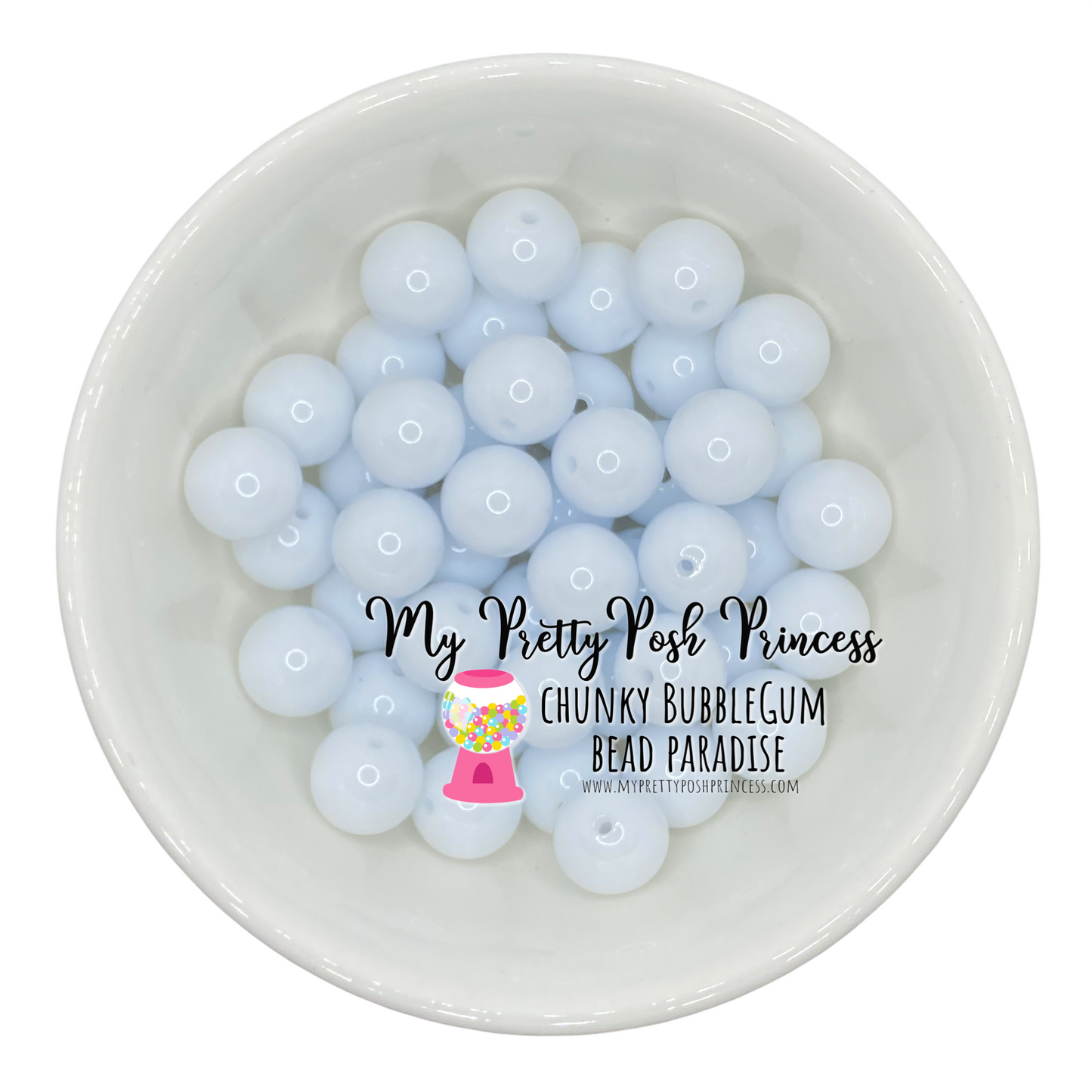 #37 - 12mm Bright White Solid Acrylic Beads (20 Count)