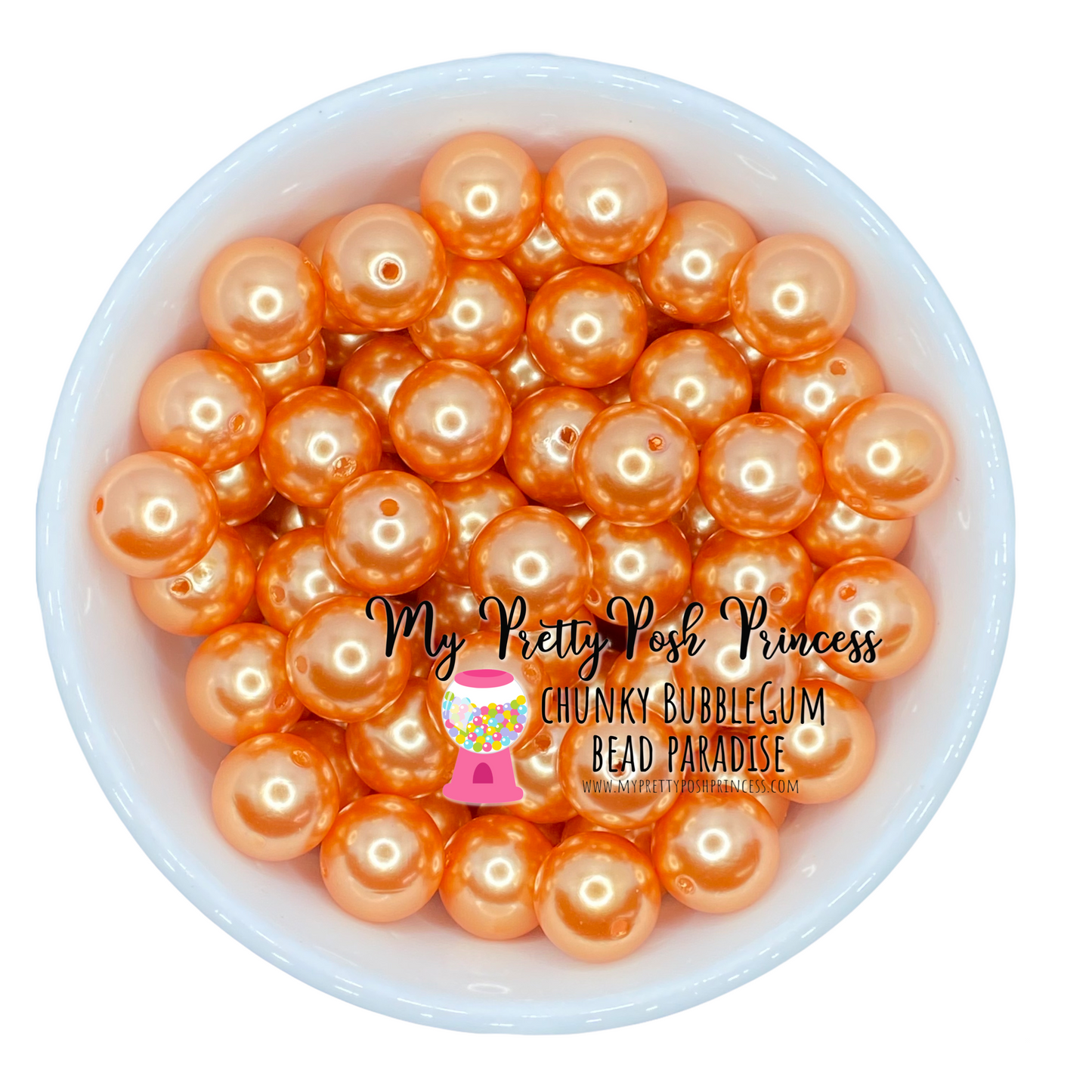 #391 - A37- 20mm Orange Pearl Acrylic Beads (1 Count)