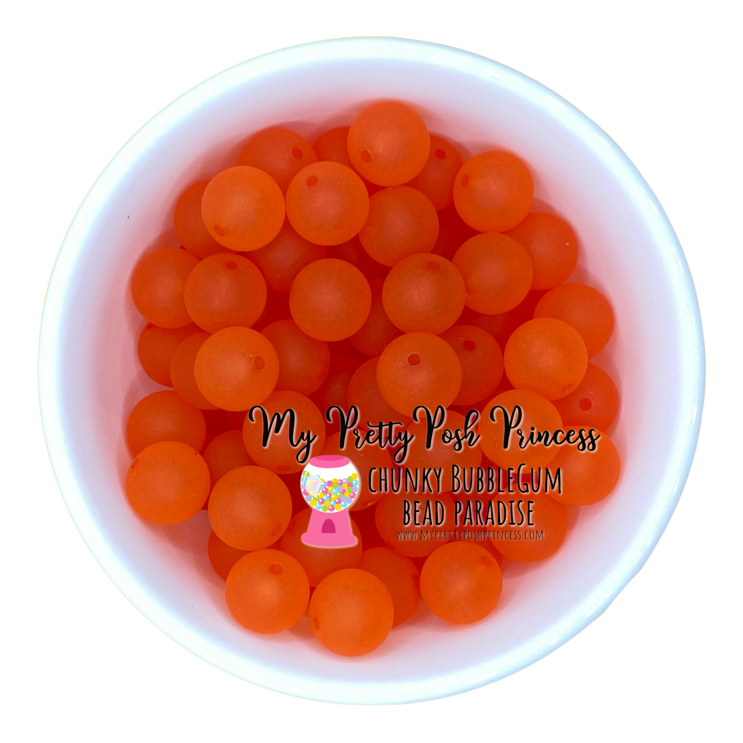 #651 - 20mm Orange "Frosted" Acrylic Beads (1 Count)