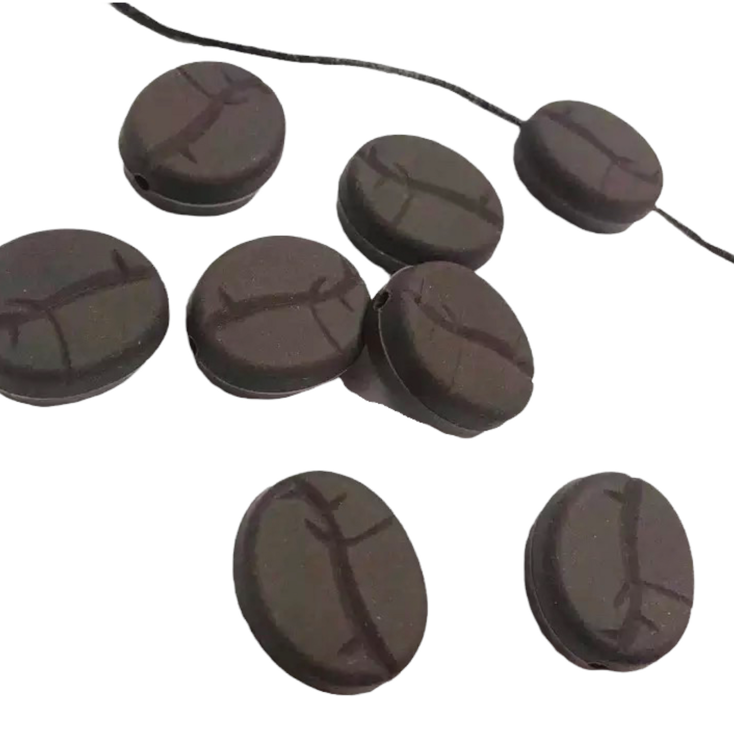 X149 - Coffee Bean- 20mm x 25mm Silicone (1 Count) Beads