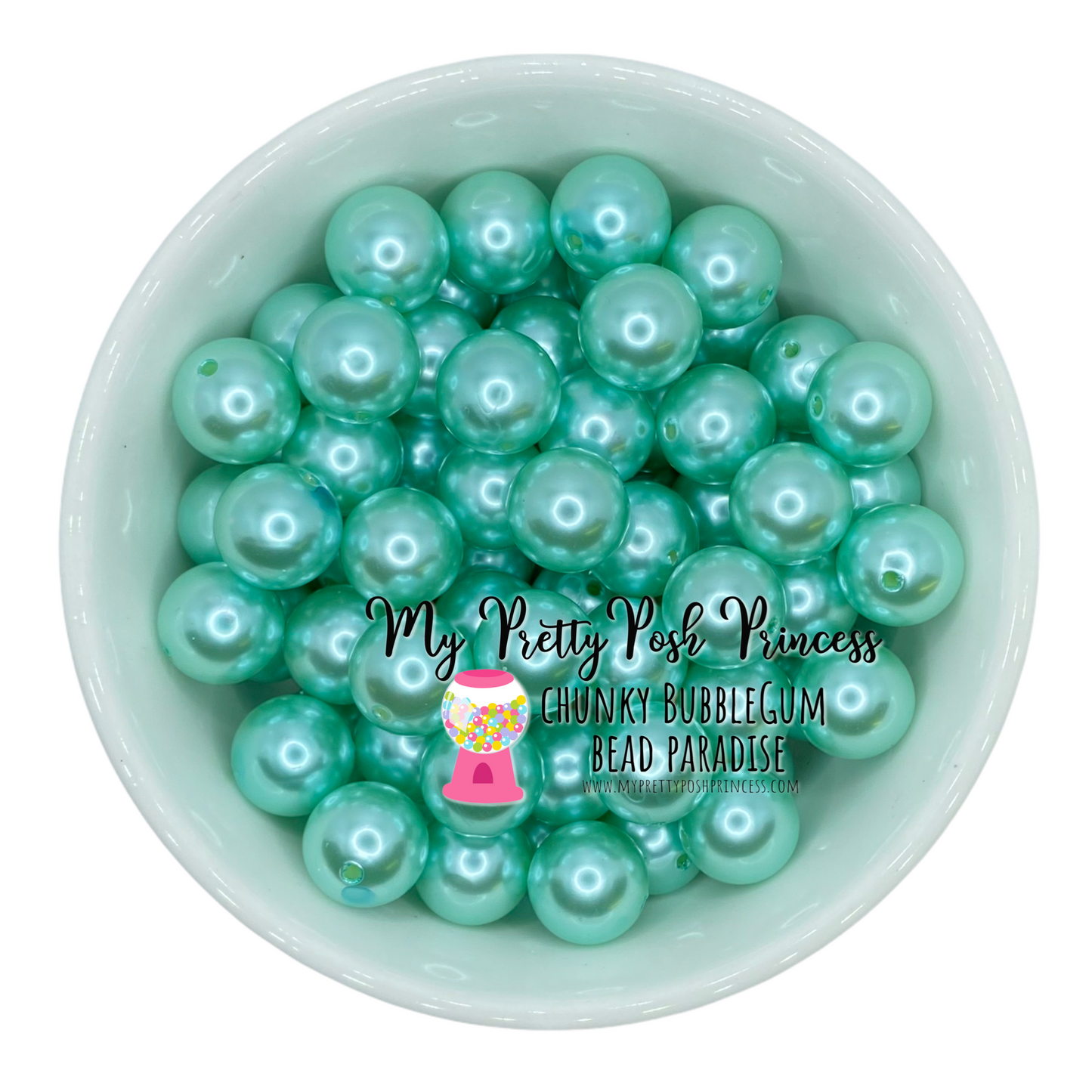 #415 - A69- 20mm Aquamarine Pearl Acrylic Beads (1 Count)