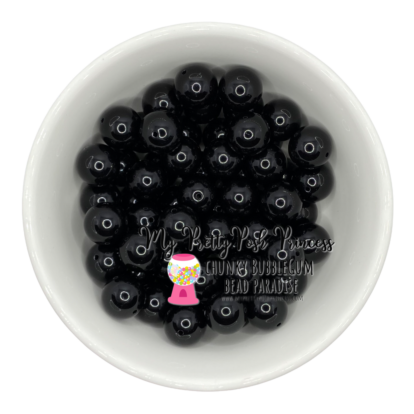#325 - 20mm Black Solid Acrylic Beads (1 Count)