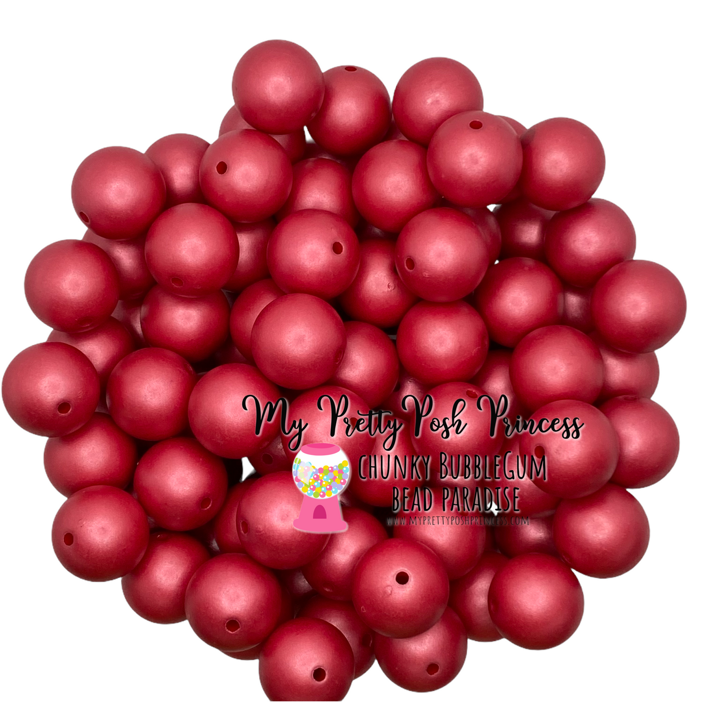 #116- 12mm Red "Matte" Pearls Acrylic Beads (20 Count)