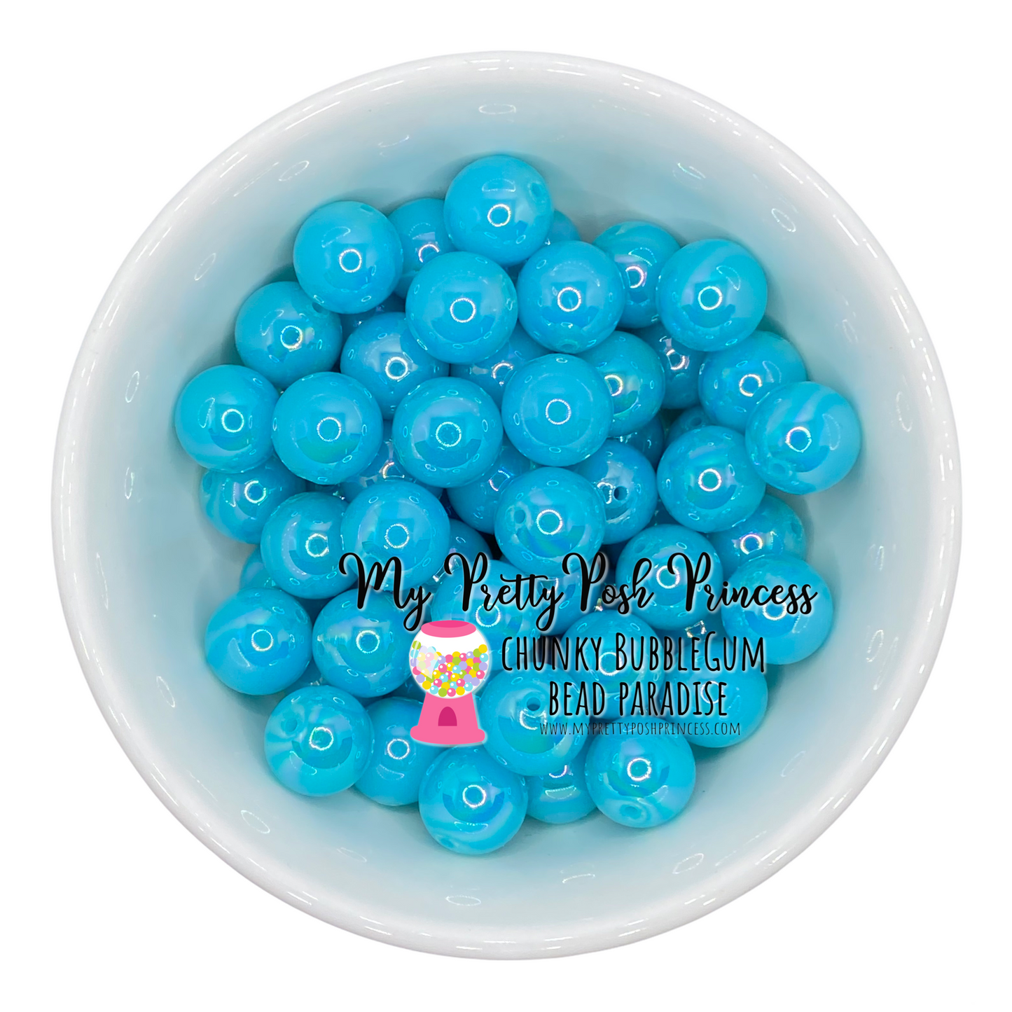abs18- 12mm Aqua AB Solid Acrylic Beads (20 Count)