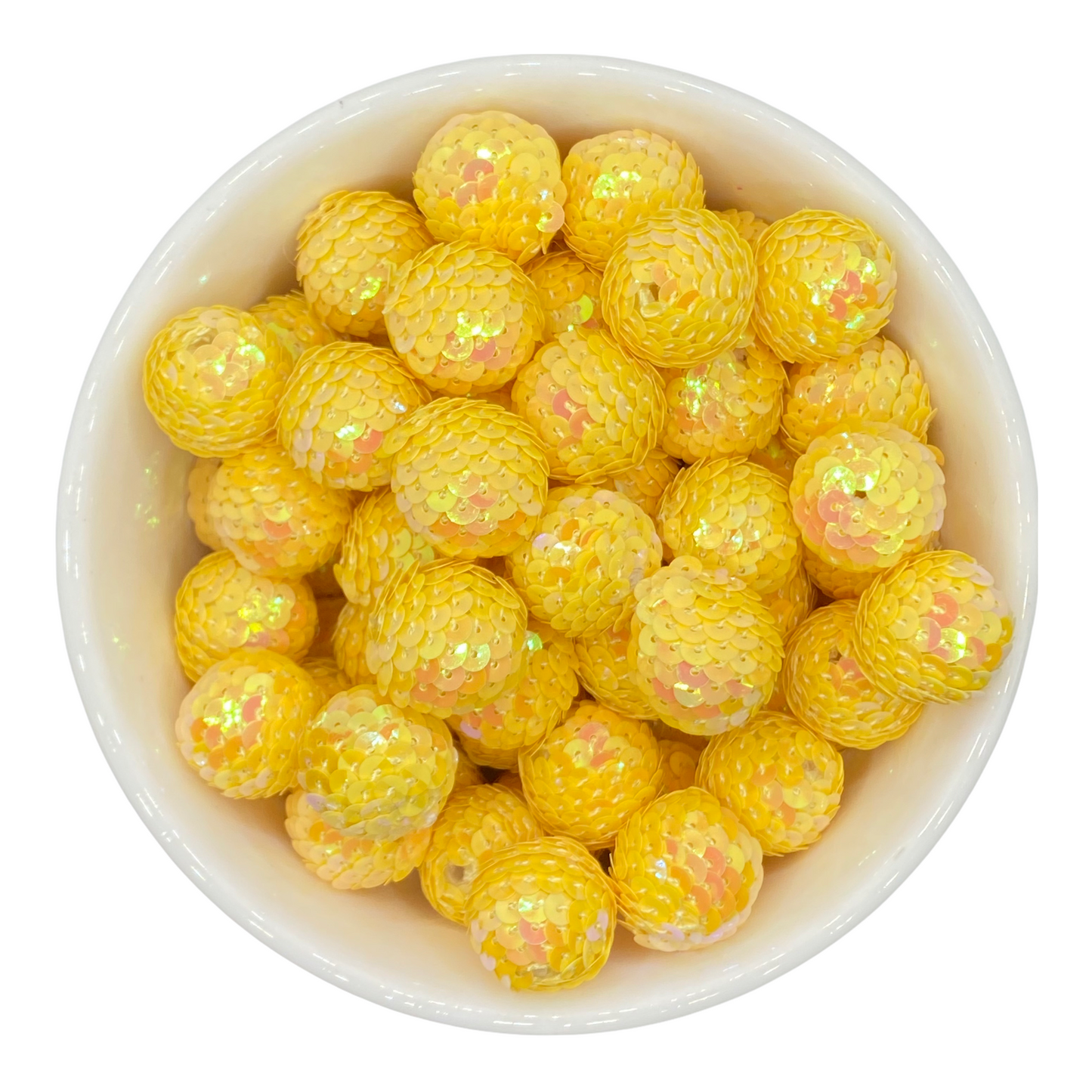 W315- 20mm Yellow Sequin Acrylic Beads (1 Count)