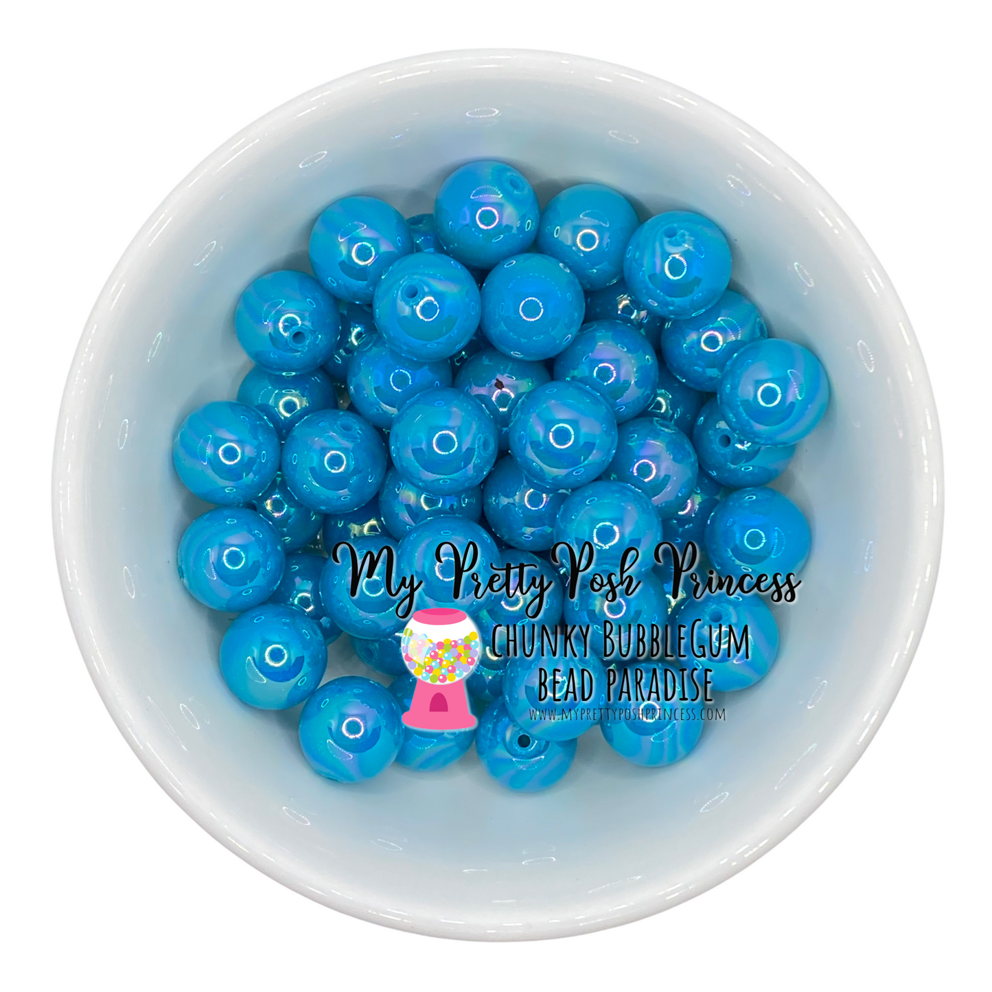 #462 - 20mm Blue AB Solid Acrylic Beads (1 Count)