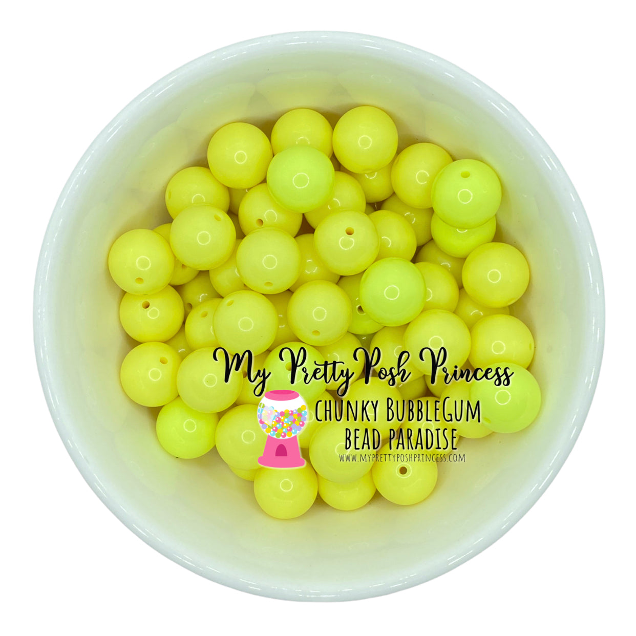 #5 - 12mm Pale Yellow Solid Acrylic Beads (20 Count)