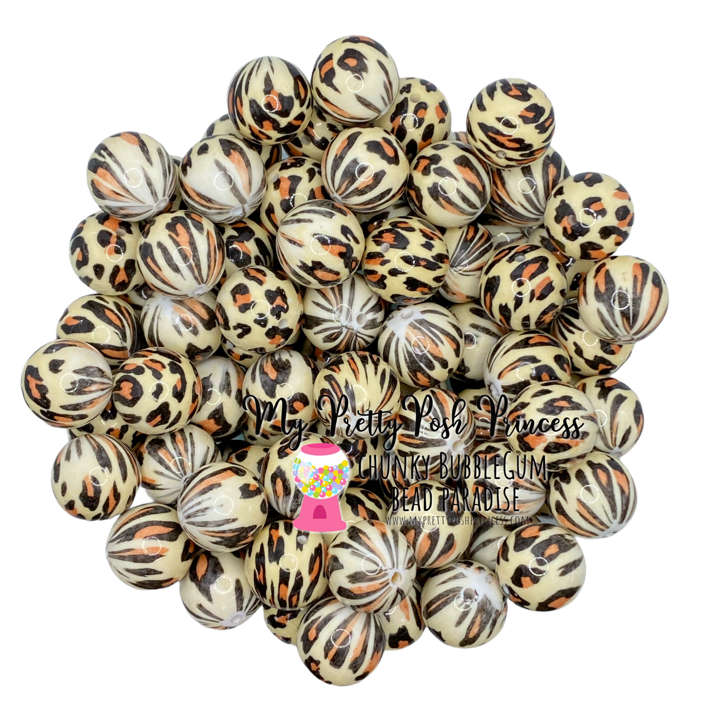 ap2- 12mm Animal Print Acrylic Beads (20 Count)
