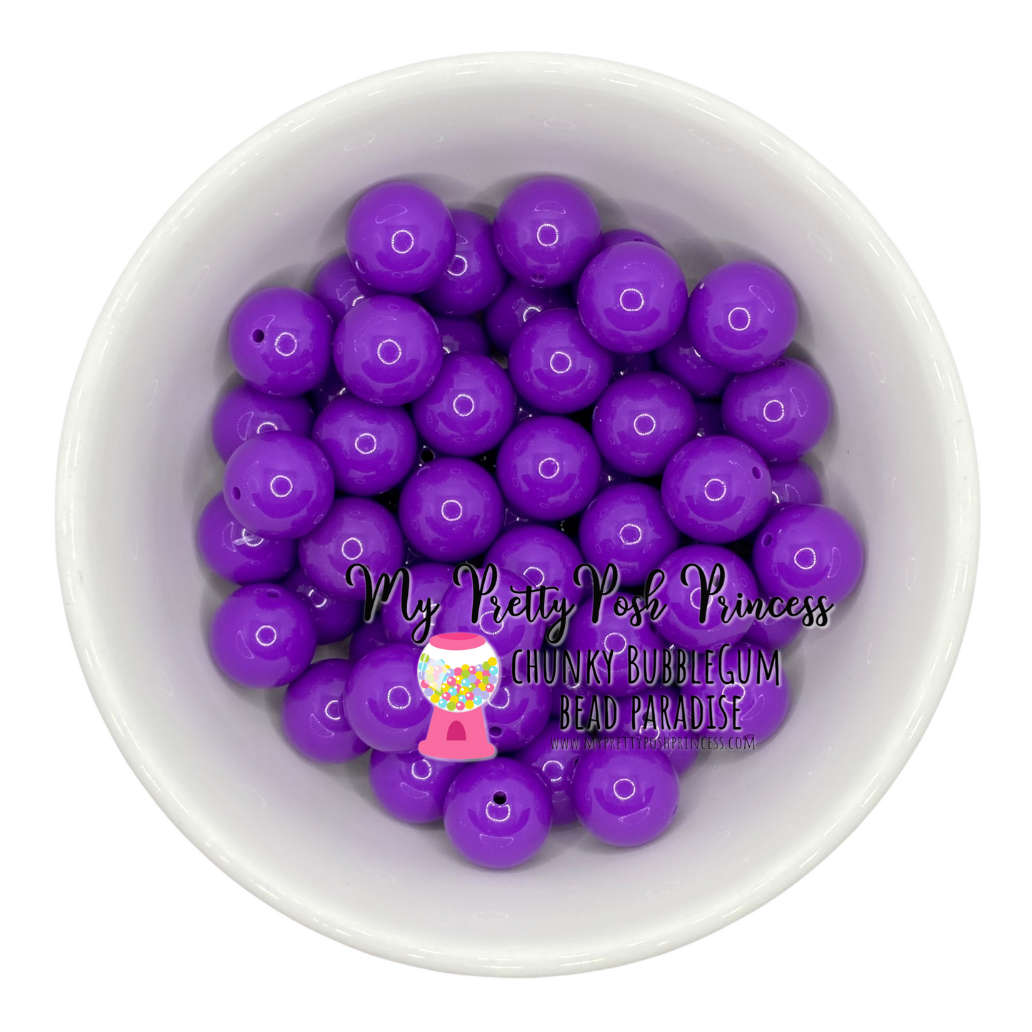 #342 - 20mm Dark Purple Solid Acrylic Beads (1 Count)