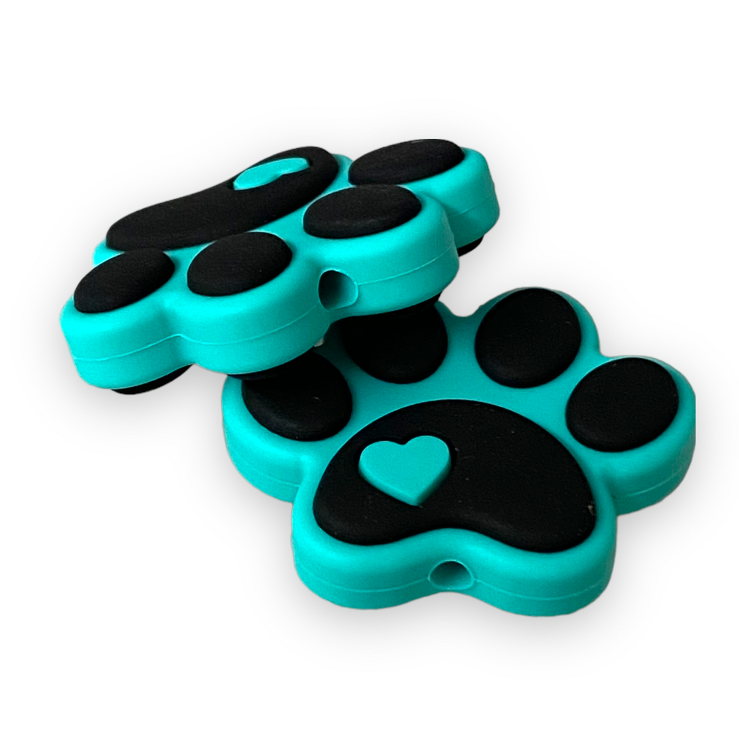 X298 - “Aqua Paw" Focal (1 Count) Bead Silicone