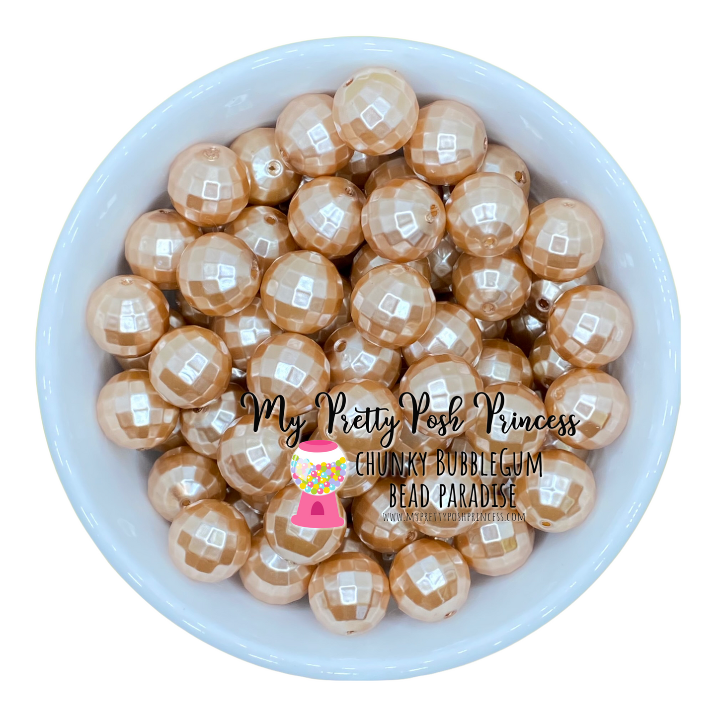 #693 - 20mm Toffee "Pearl Disco Ball" Acrylic Beads (1 Count)