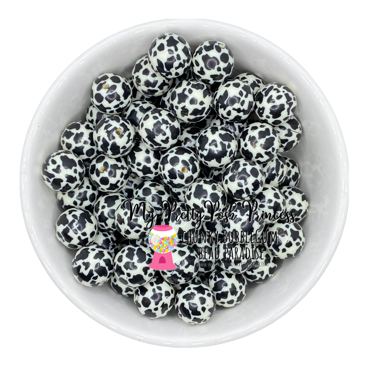 W400- 20mm Ivory Cow Acrylic Beads (1 Count)