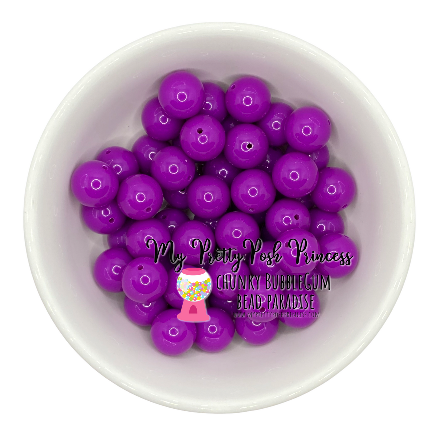 #341 - 20mm Grape Solid Acrylic Beads (1 Count)
