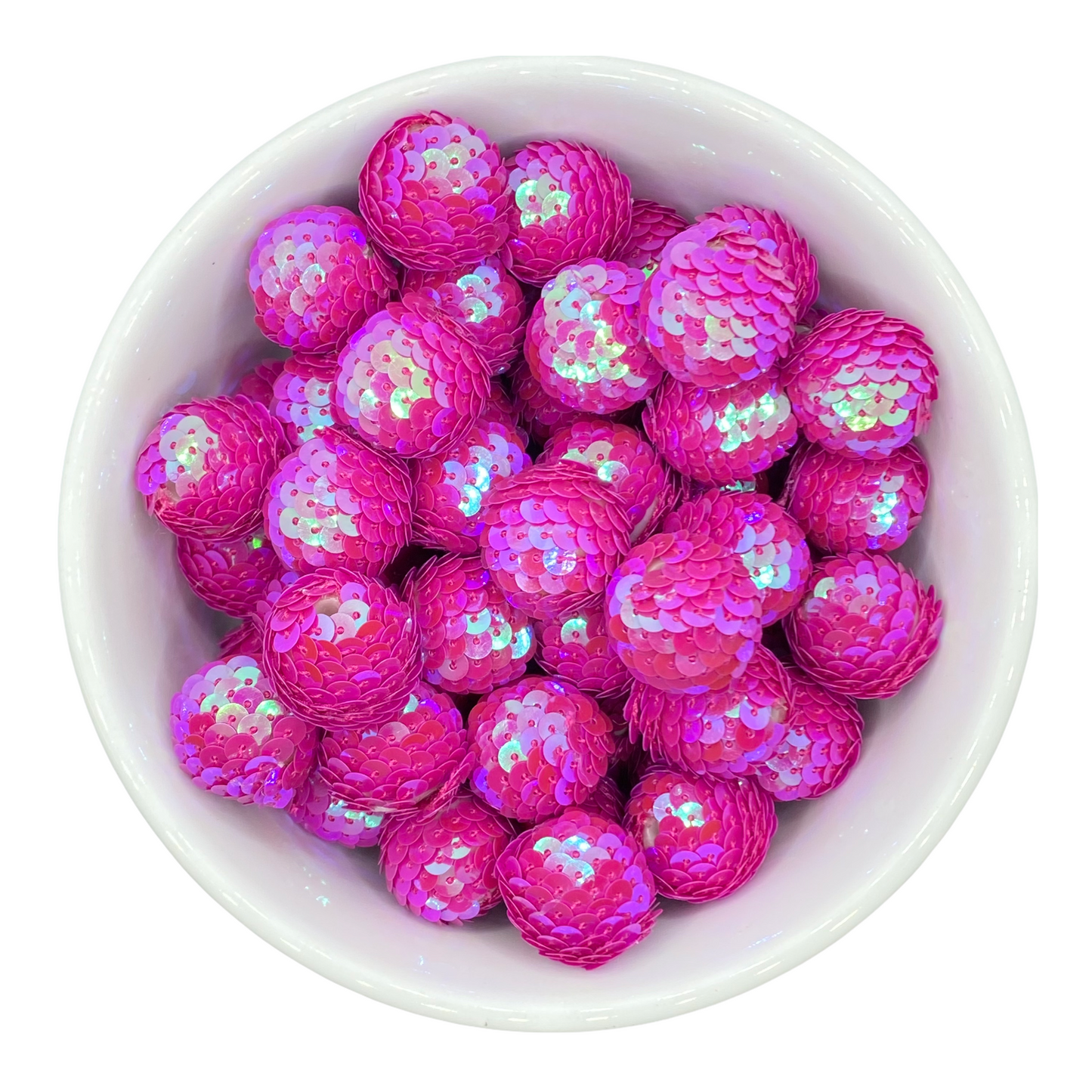 W313- 20mm Dark Pink Sequin Acrylic Beads (1 Count)
