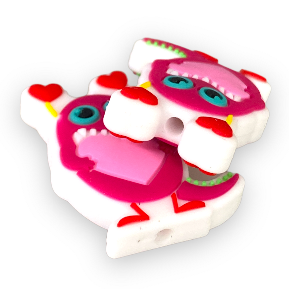 h864 - Love Monster Silicone Focal Bead (1 Count)