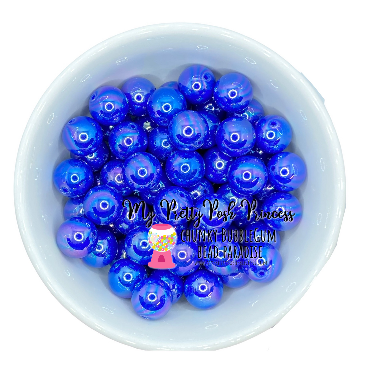 #464 - 20mm Royal Blue AB Solid Acrylic Beads (1 Count)