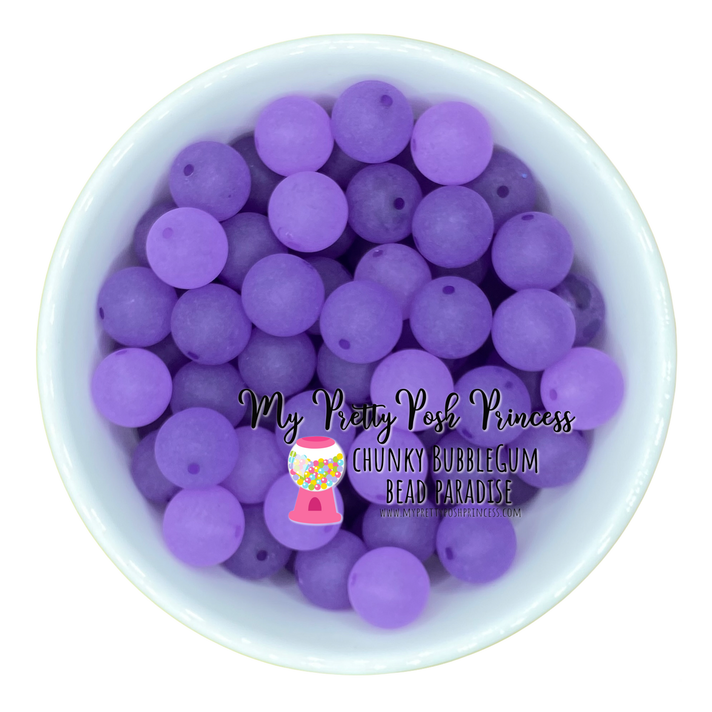 #652 - 20mm Purple "Frosted" Acrylic Beads (1 Count)