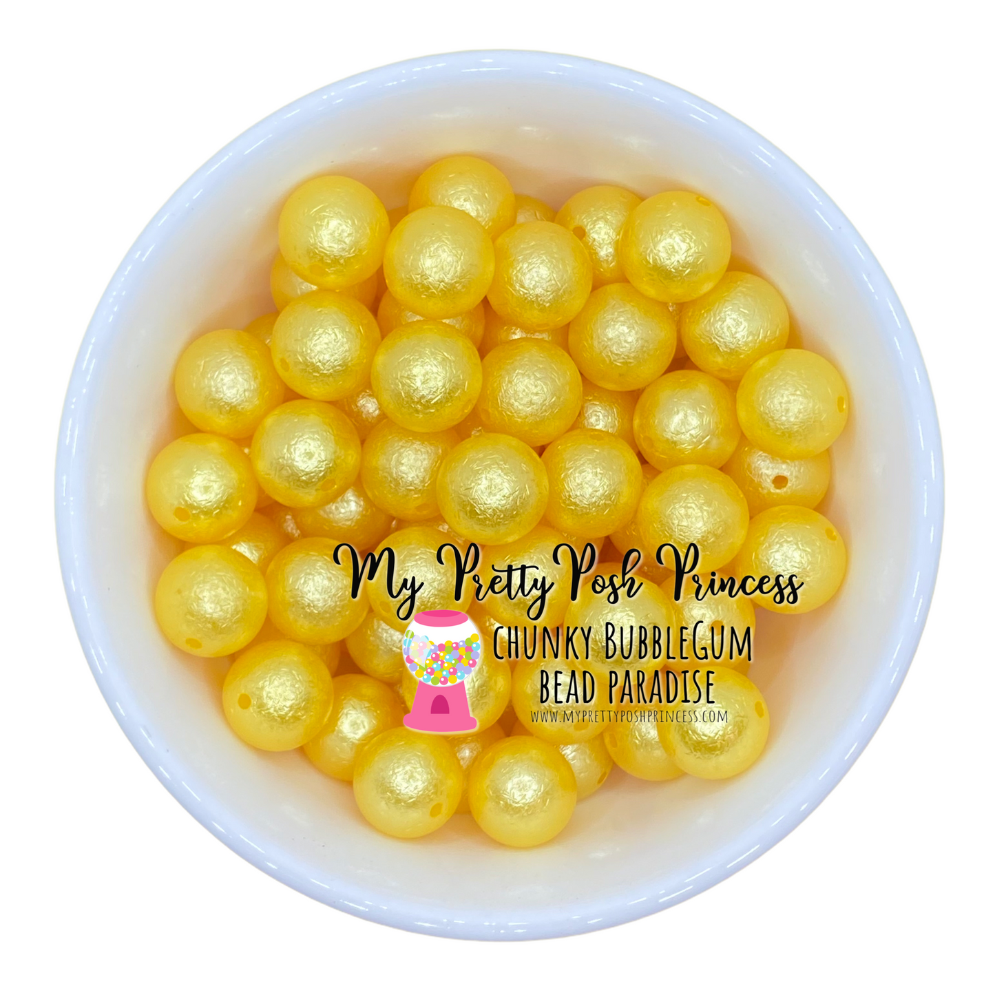 #658 - 20mm Yellow "Wrinkle" Acrylic Beads (1 Count)