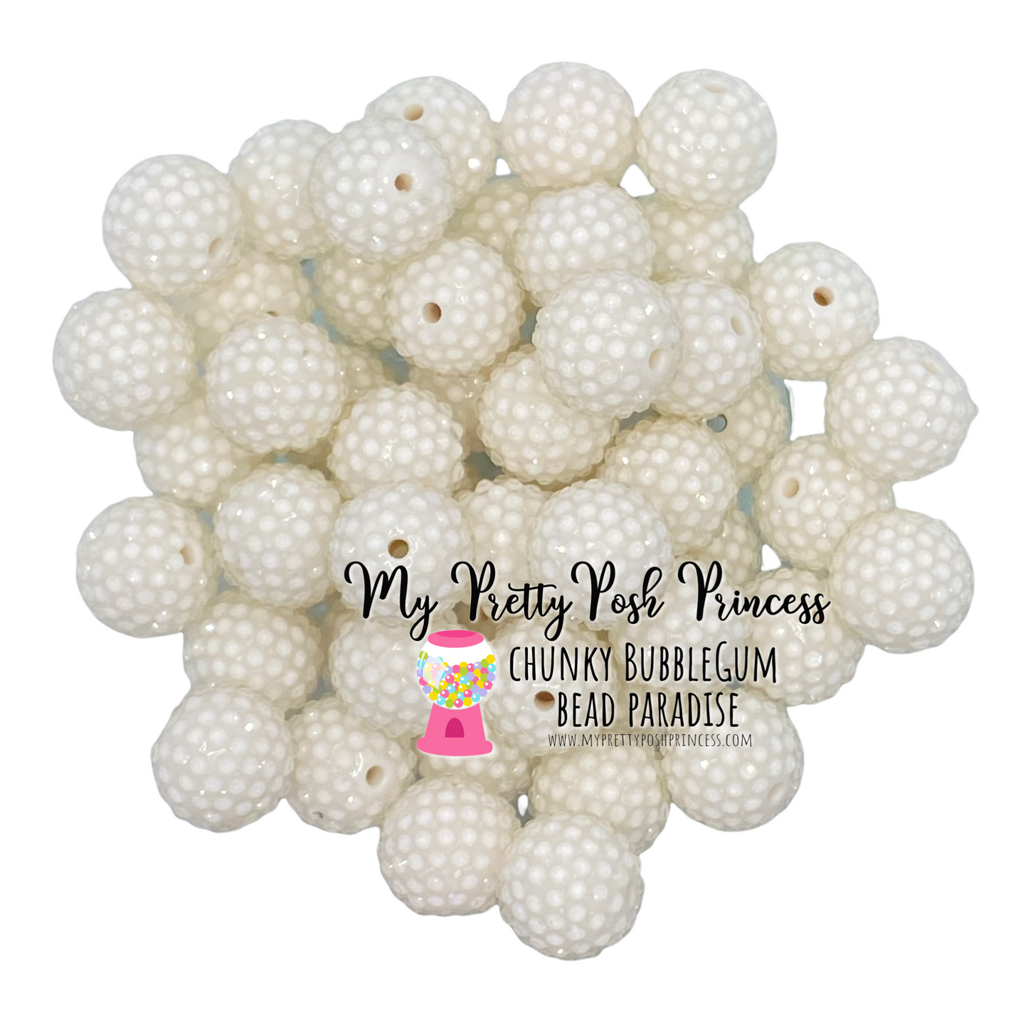 #1121 - 20mm Ivory Jelly Rhinestone Beads (1 Count)