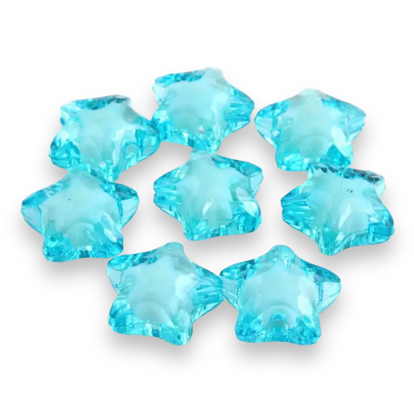 #682 - 20mm Aqua Star Acrylic Beads (1 Count)