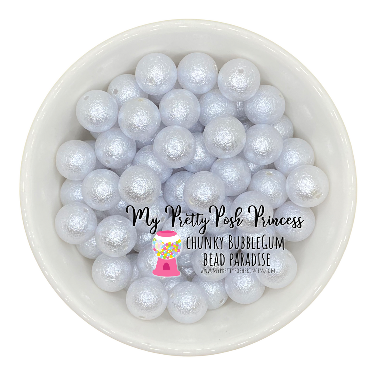 #656 - 20mm White "Wrinkle" Acrylic Beads (1 Count)