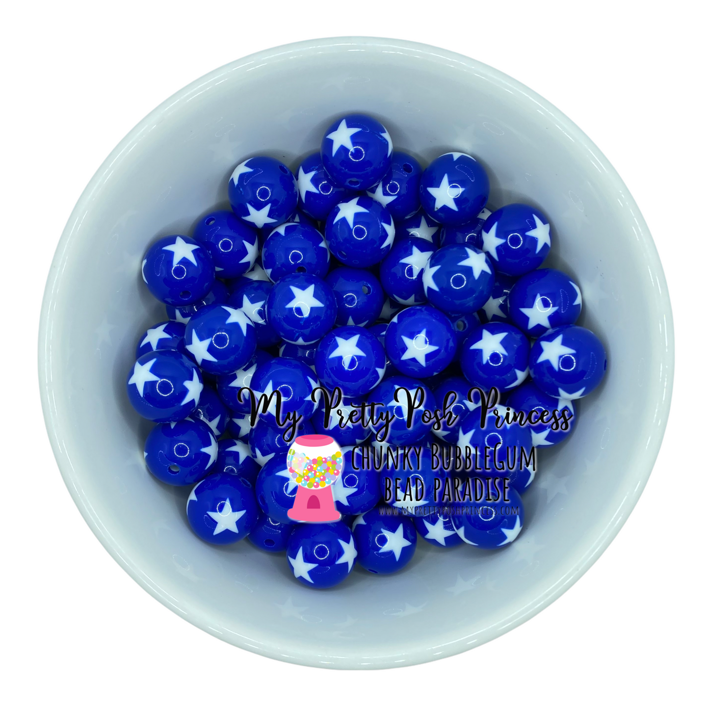 pt34- 12mm Blue Star Acrylic Beads (20 Count)