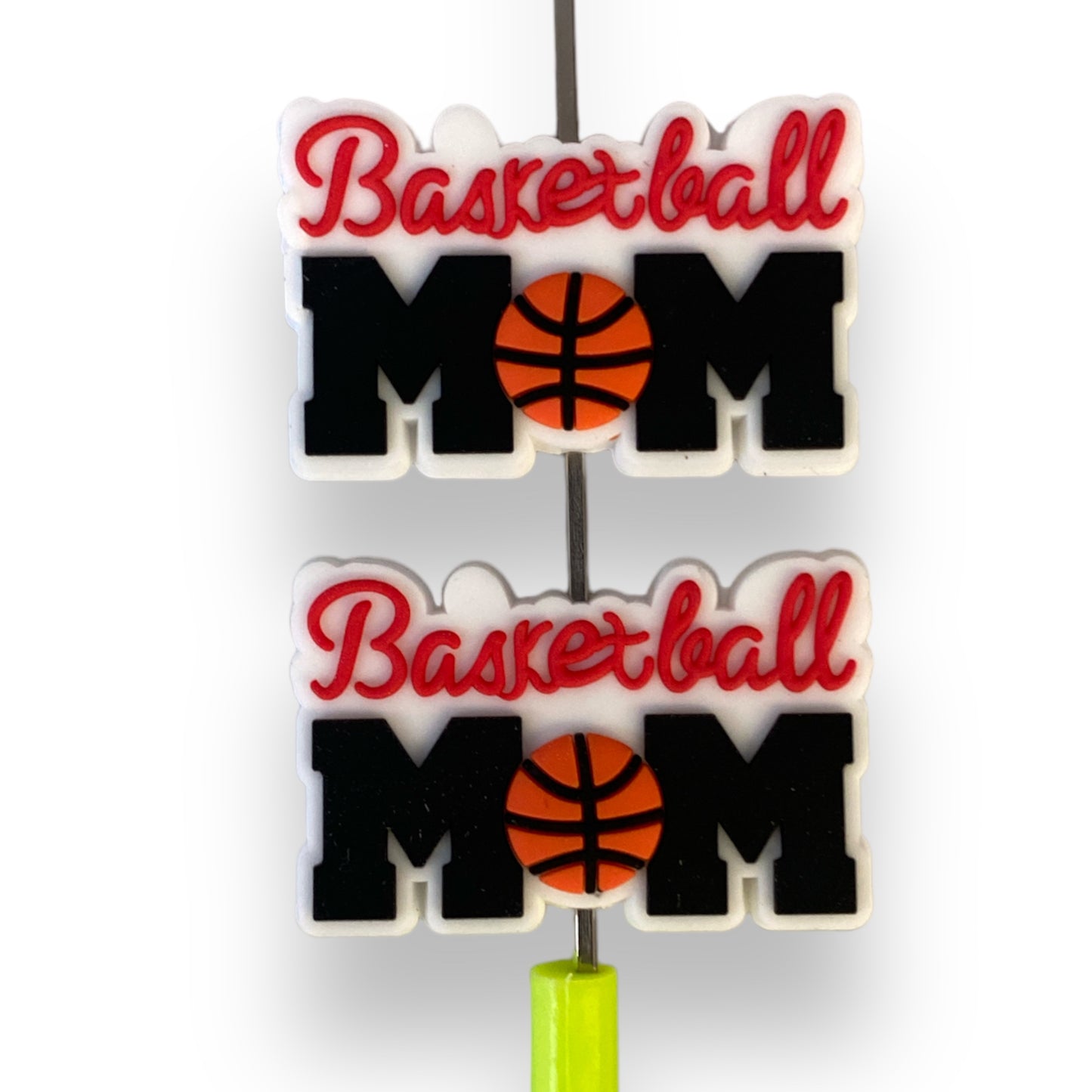 X232- Basketball Mom Silicone (1 Count) Focal Bead