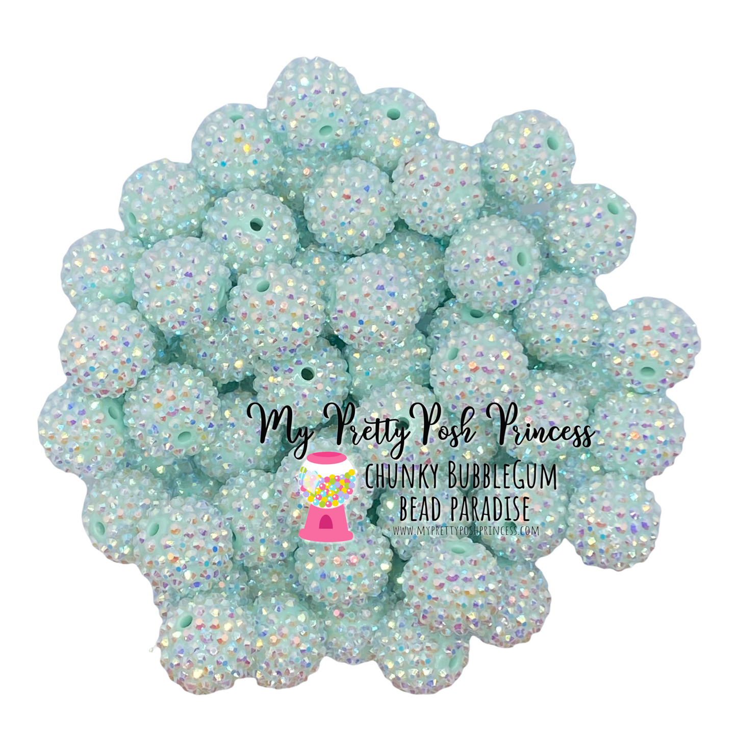 #1070 - 20mm Wintergreen AB Rhinestone Acrylic Beads (1 Count)