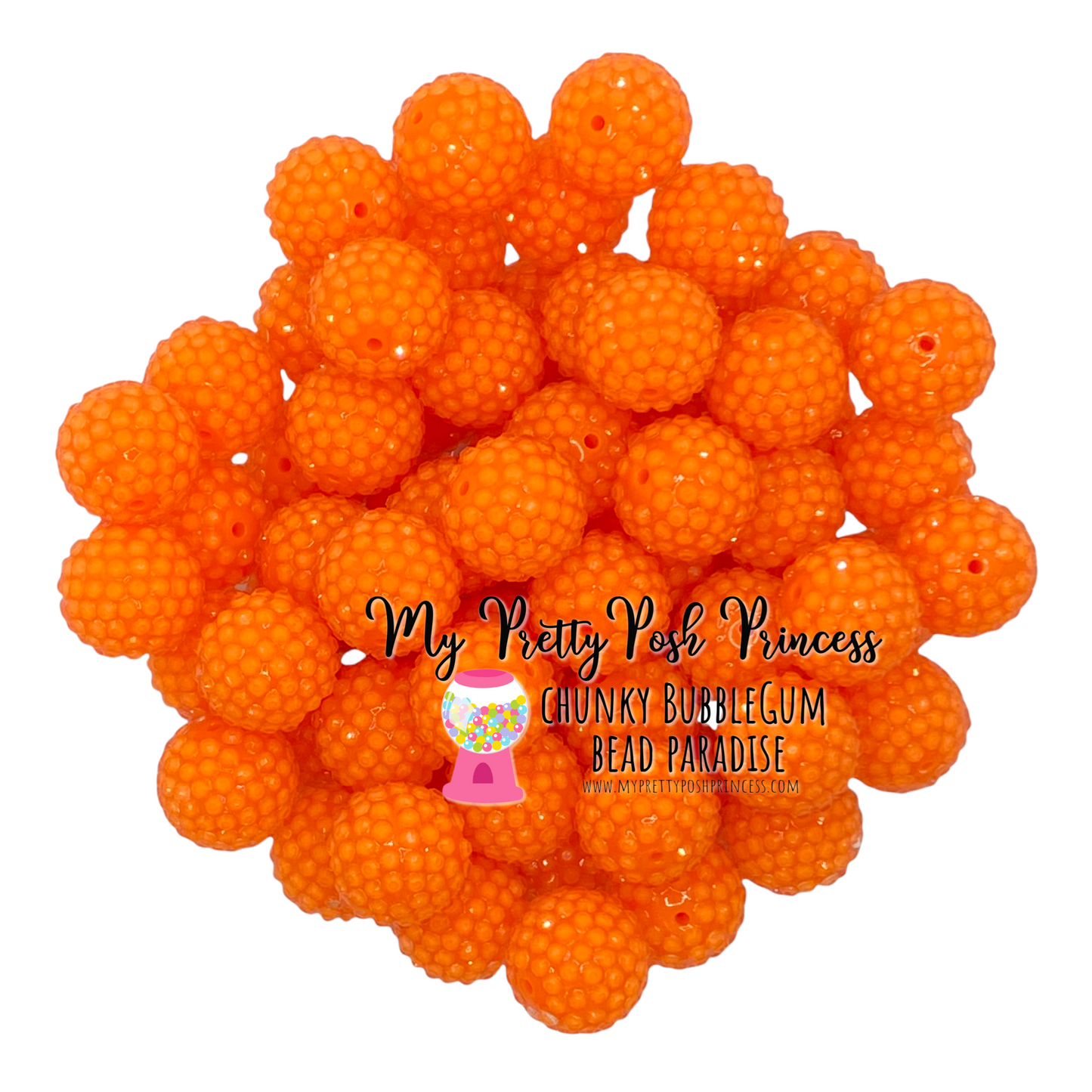 #189 - 12mm Orange Jelly Rhinestone Acrylic Beads (20 Count)