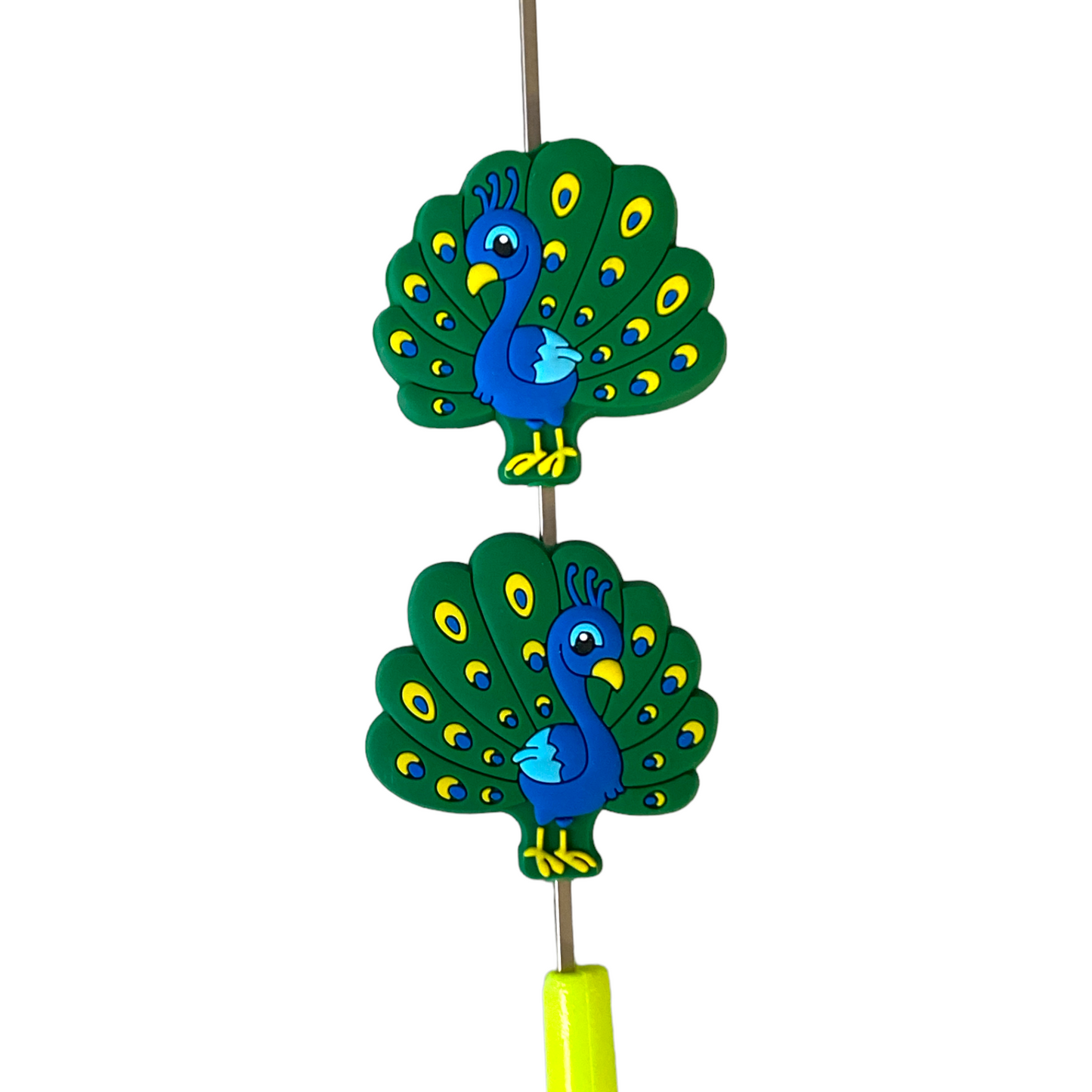 T441 - Peacock Silicone Focal Bead (1 Count)