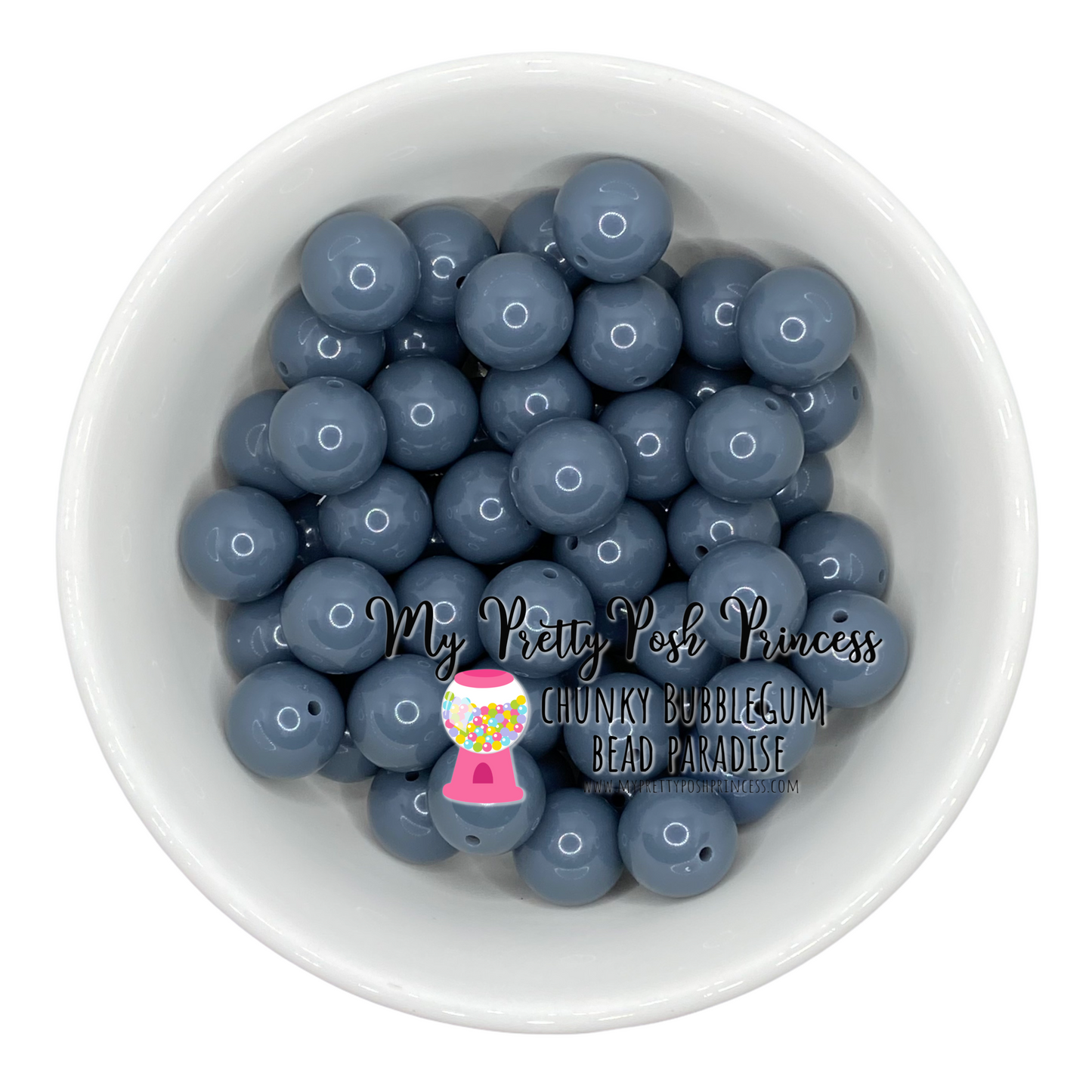 #322 - 20mm Pewter Solid Acrylic Beads (1 Count)