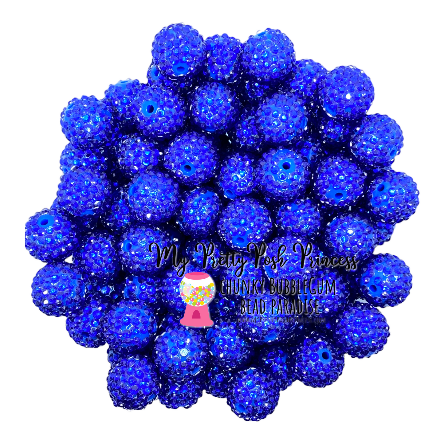 #1146 - 20mm Royal Blue Rhinestone Beads (1 Count)