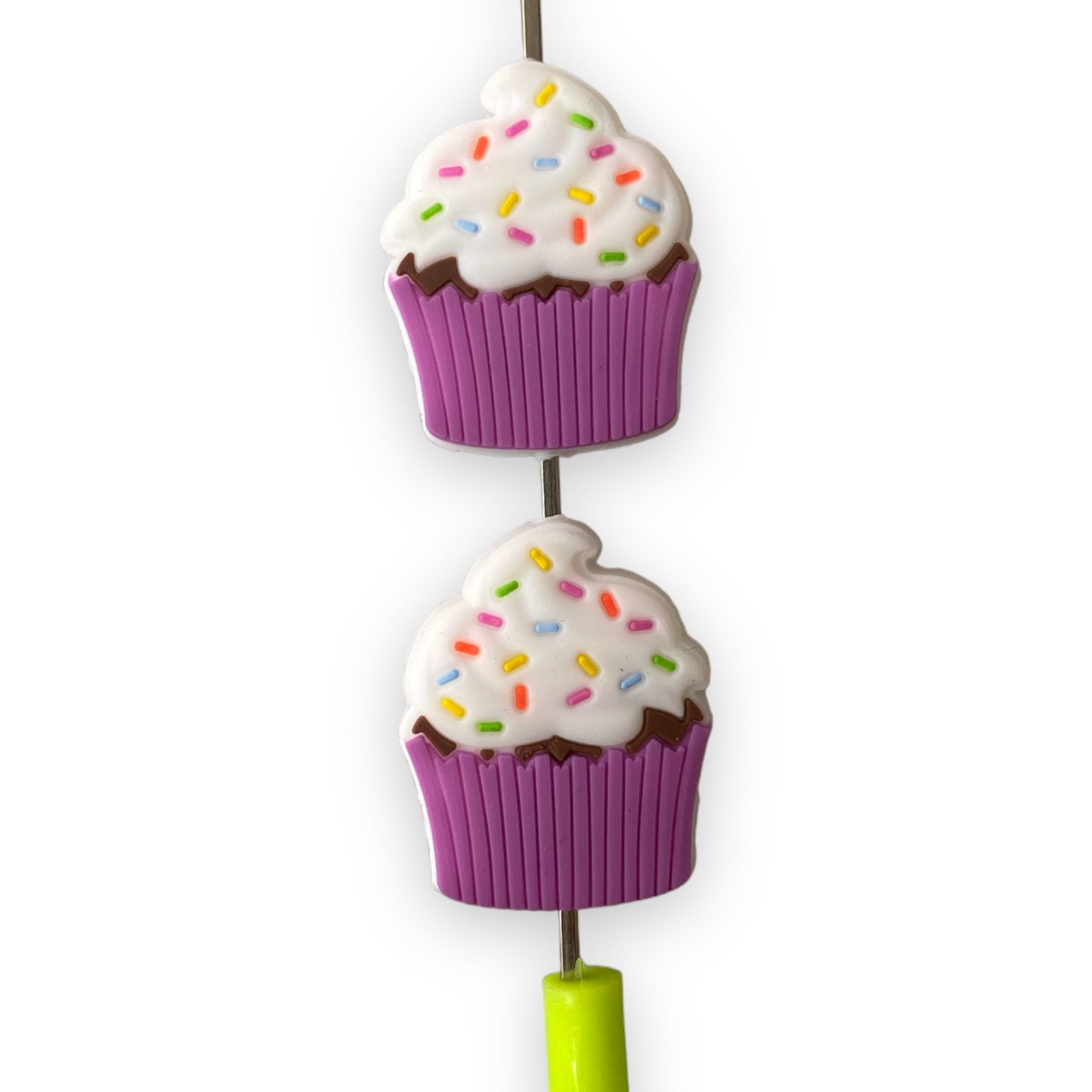 X114 - “Purple Cupcake ” Silicone(1 Count) Focal Bead