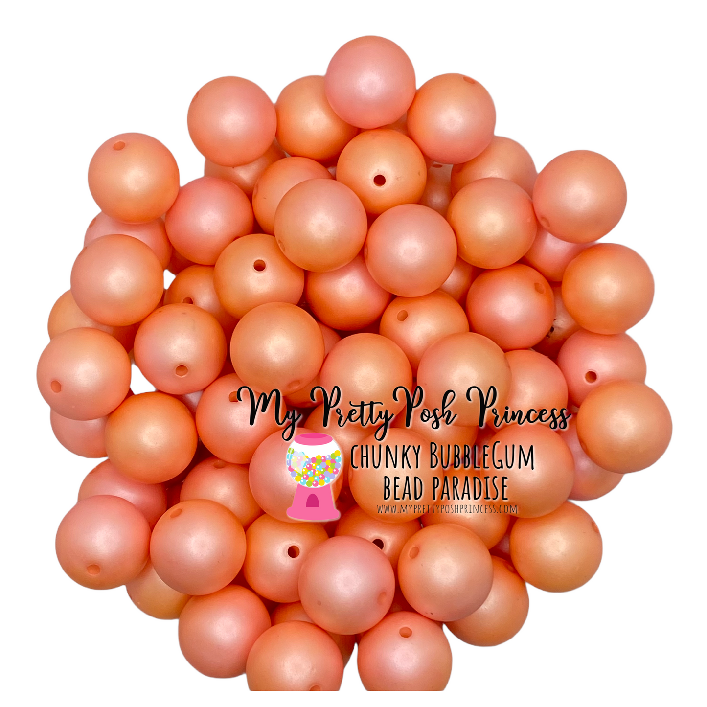 #119 - 12mm Peach/Coral "Matte" Pearls Acrylic Beads