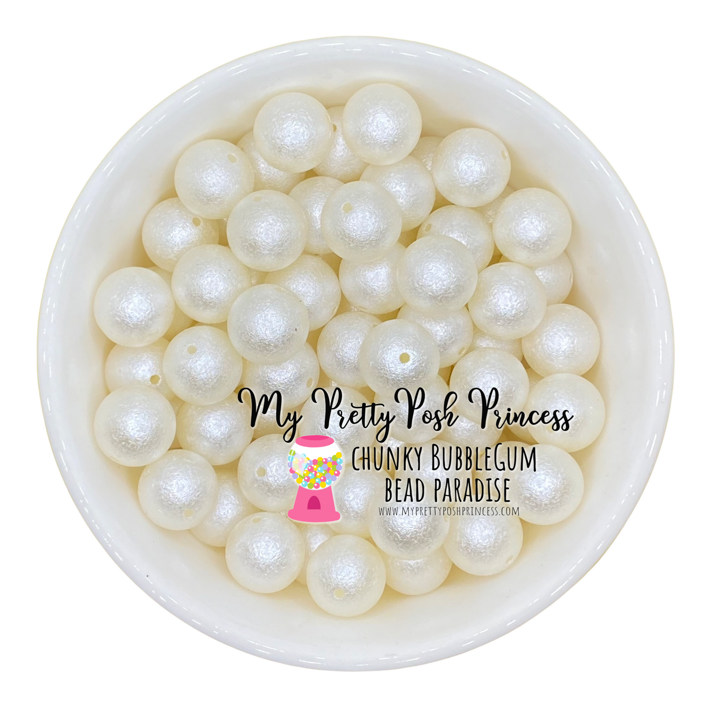 #664 - 20mm Ivory "Wrinkle" Acrylic Beads (1 Count)