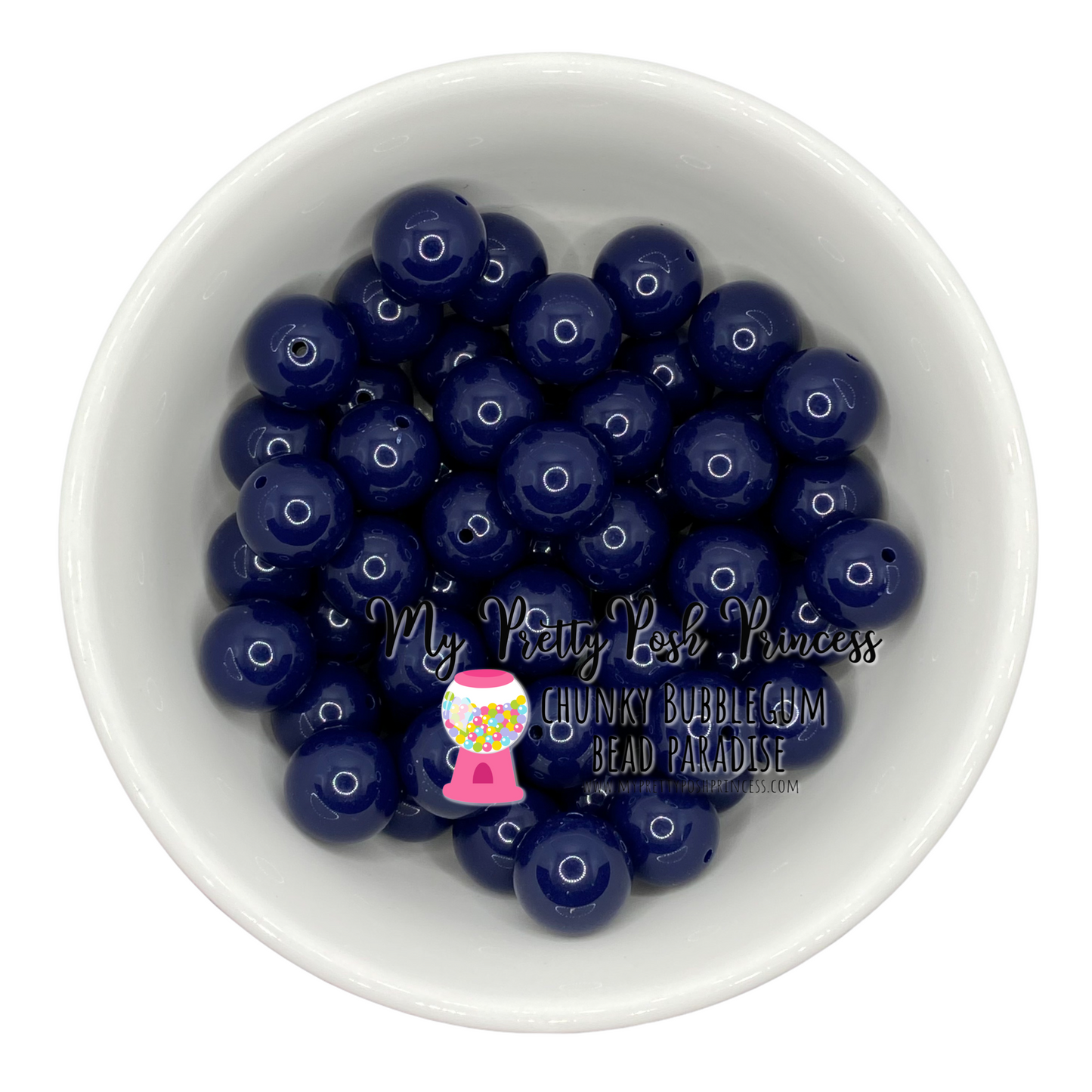 #314 - 20mm Navy Blue Solid Acrylic Beads (1 Count)