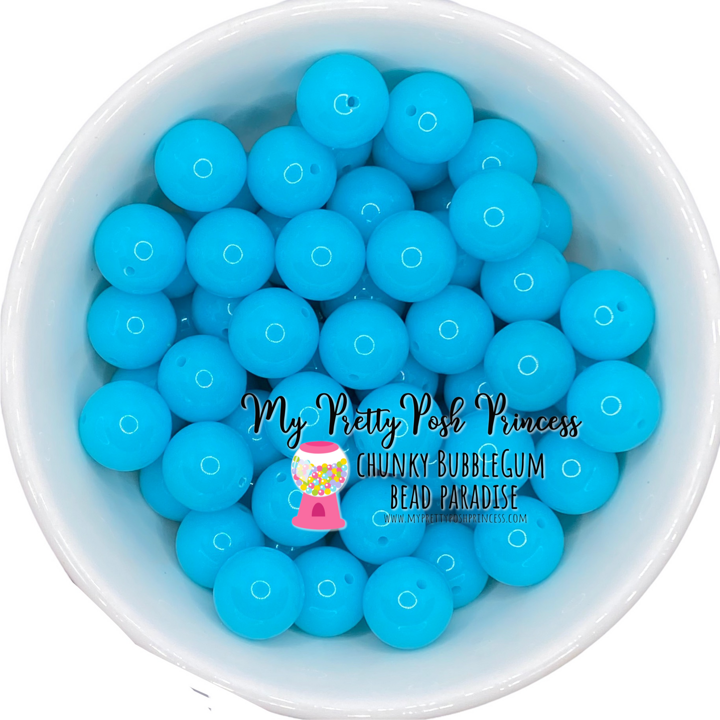 #366 - 20mm Neon Aqua Solid Acrylic Beads (1 Count)