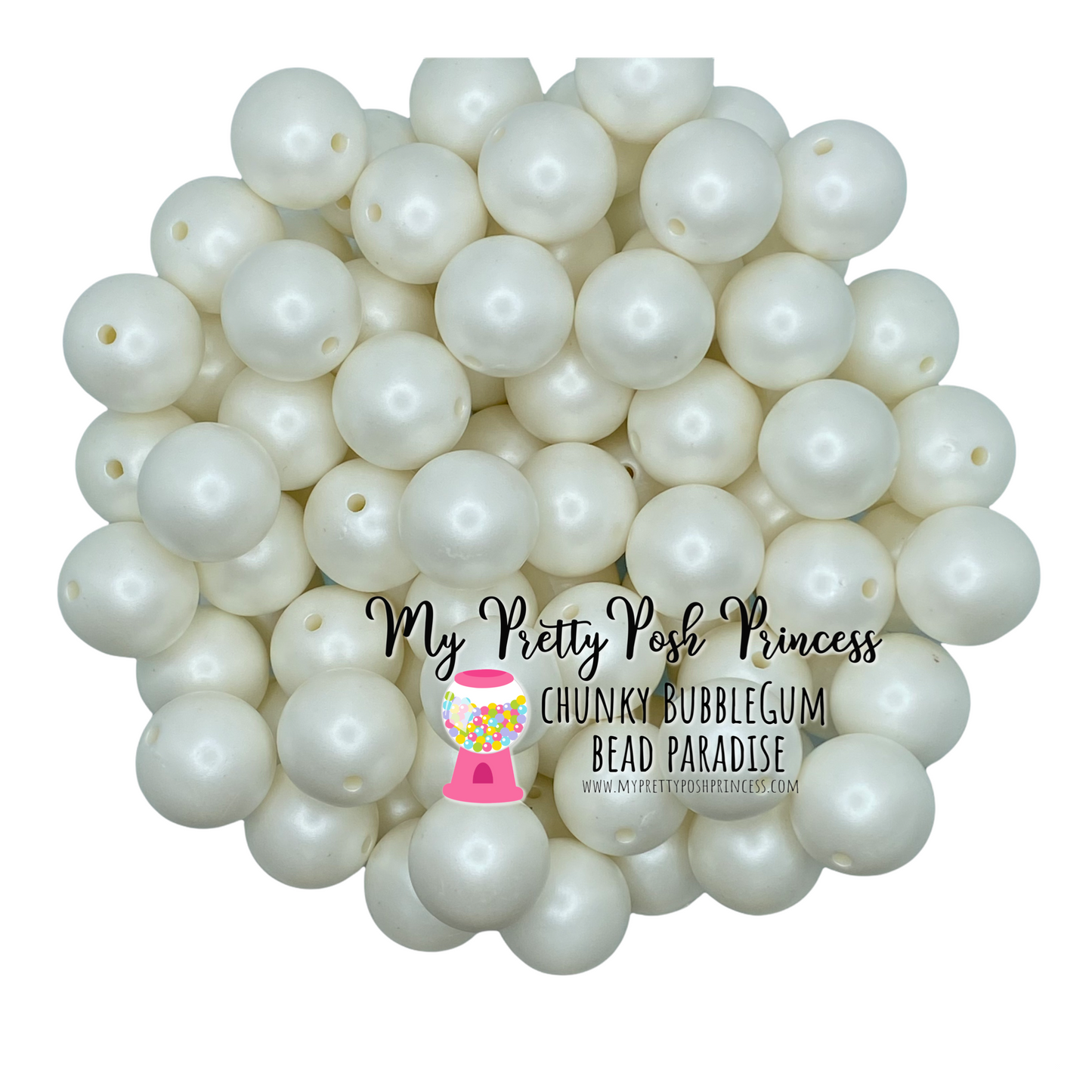 #122 - 12mm White "Matte" Pearls Acrylic Beads (20 Count)