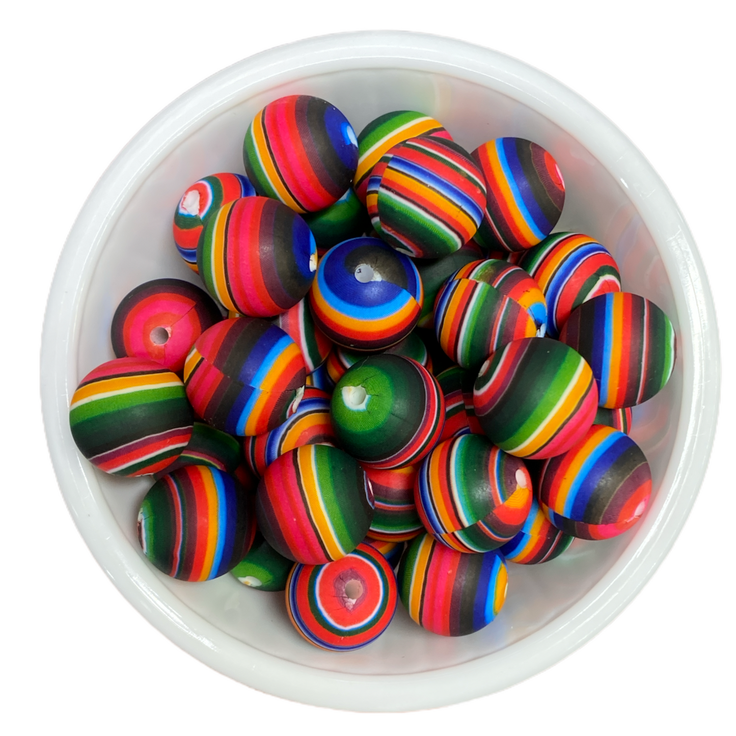 A-6043- 15mm “Serape” Silicone Beads