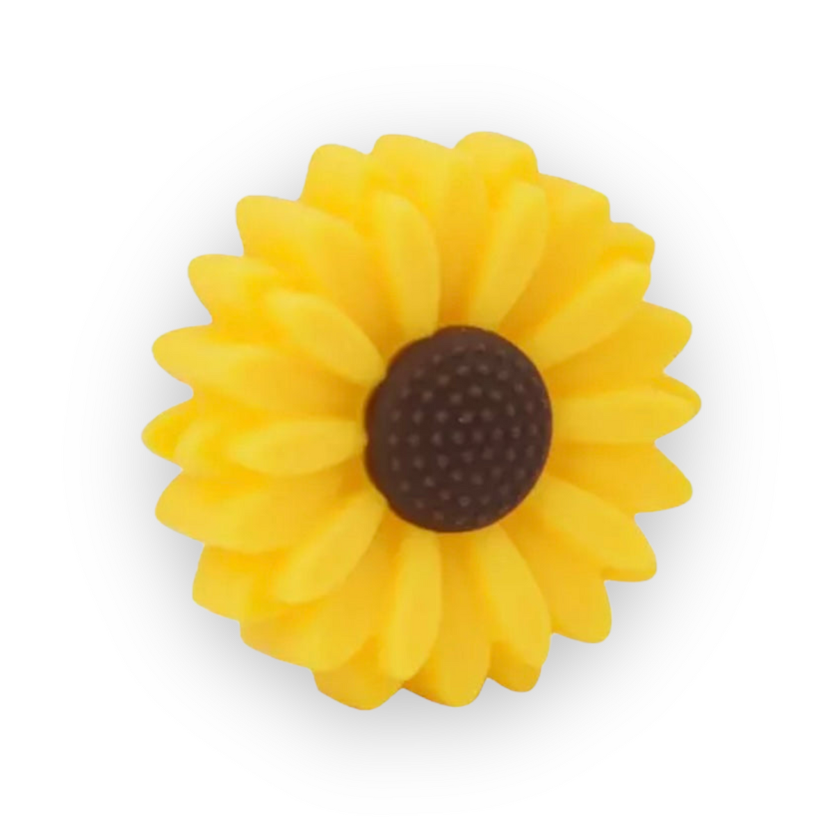 X154- Yellow Sunflower Silicone (1 Count) Focal Beads