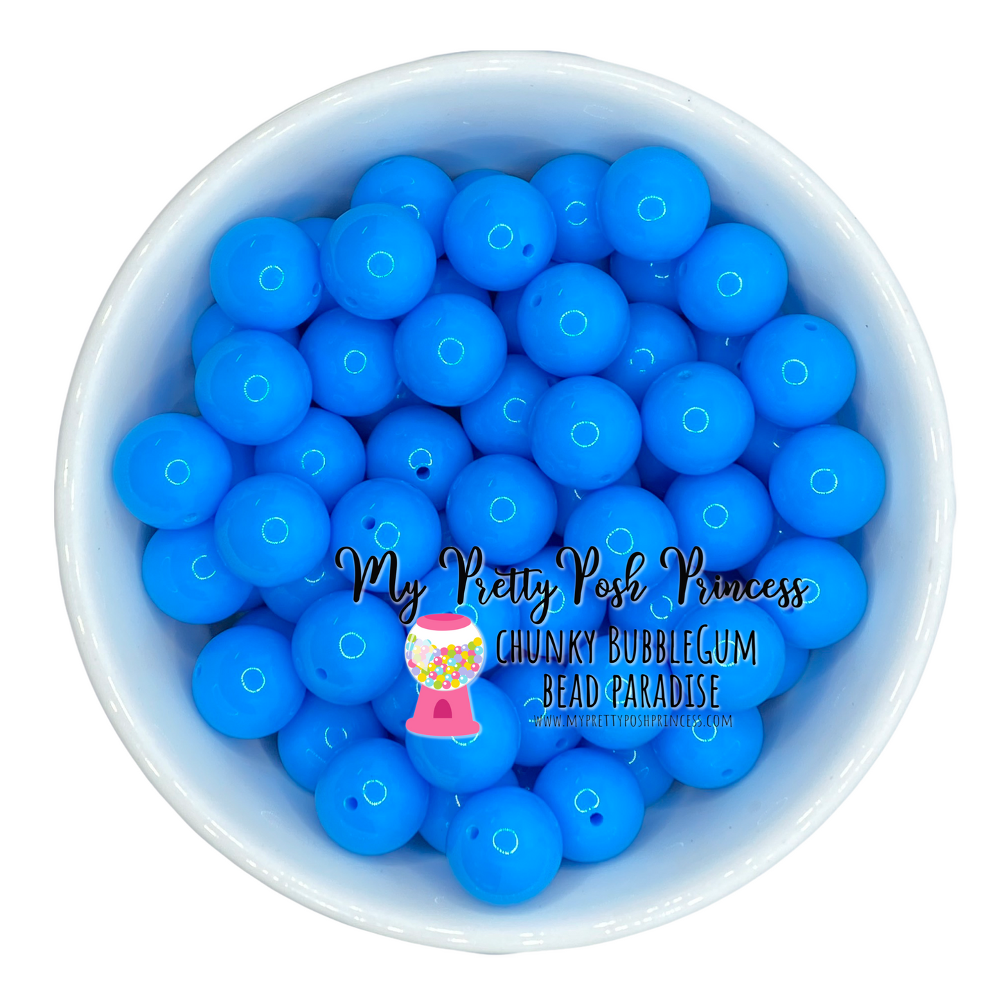 #26- 12mm Blue Solid Acrylic Beads (20 Count)