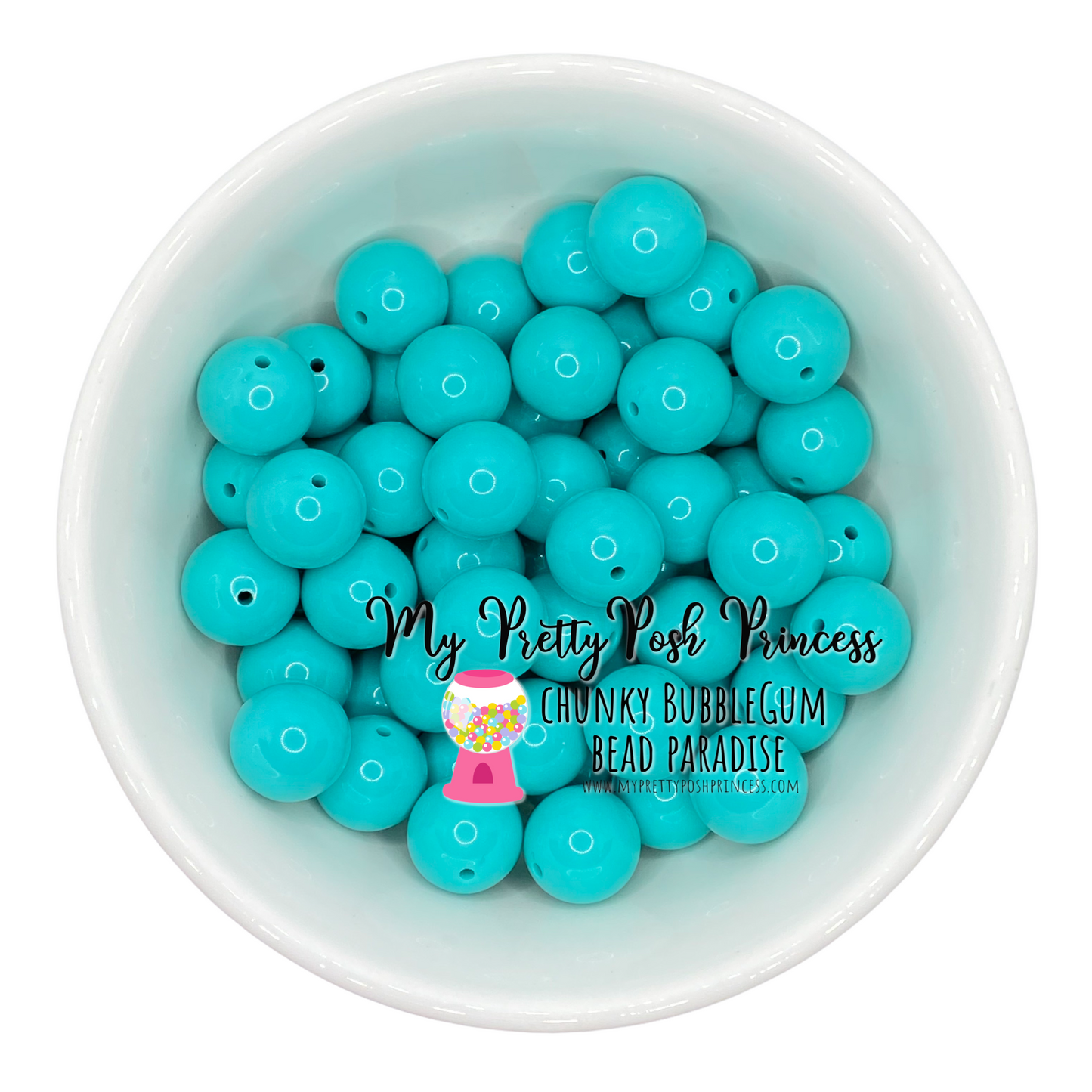 #51 - 12mm Turquoise Solid Acrylic Beads (20 Count)