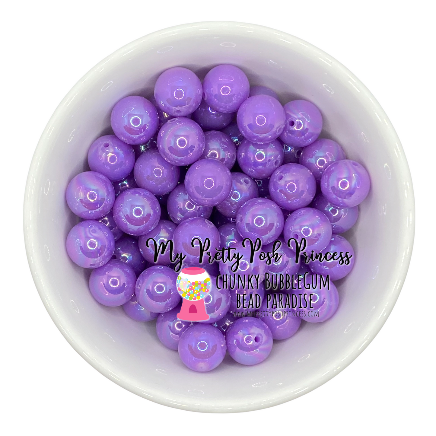 #22 -12mm Purple AB Solid Acrylic Beads (20 Count)