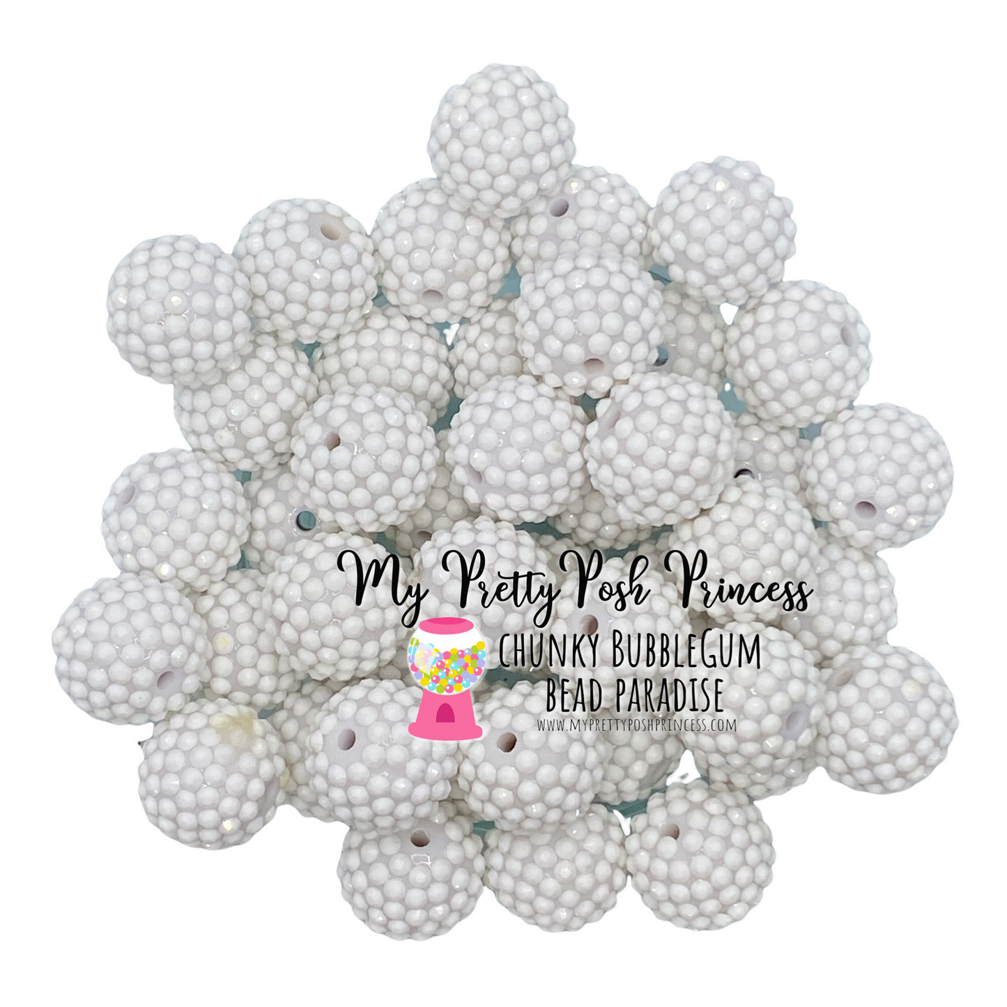 #1123 - 20mm White Jelly Rhinestone Beads (1 Count)