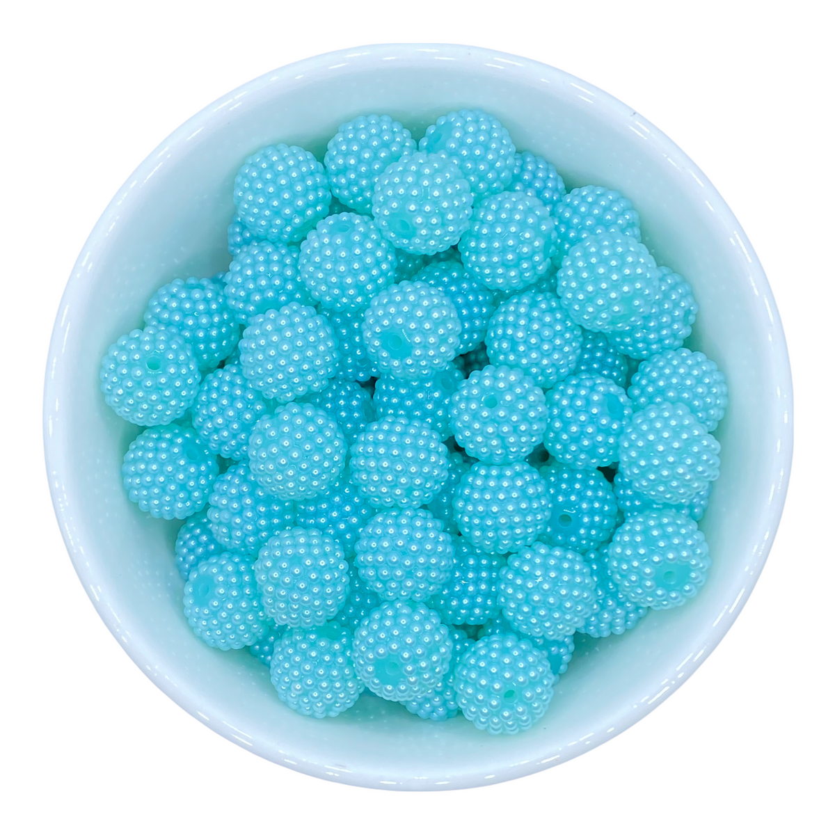 #1204 - - 20mm Light Aqua Berry Pearl Rhinestone Beads (1 Count)