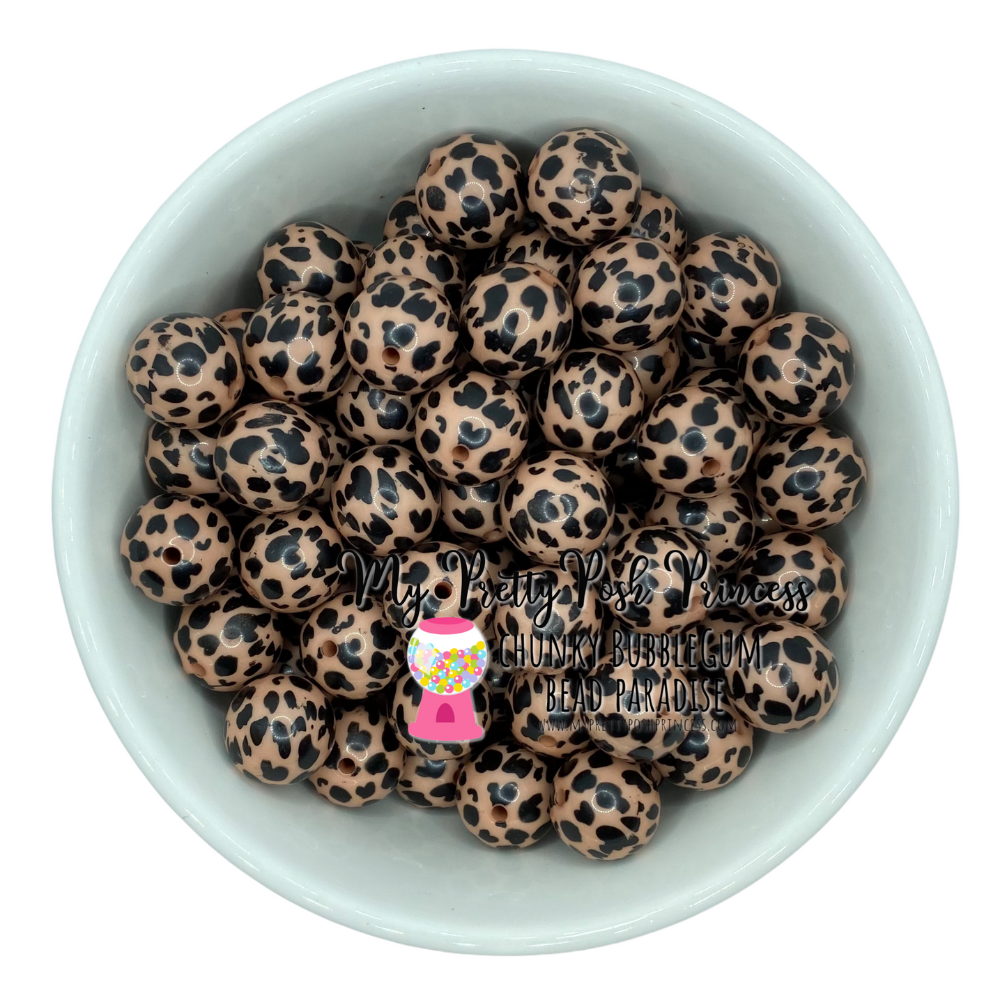 #904 - 20mm Brown Cow Acrylic Beads (1 Count)