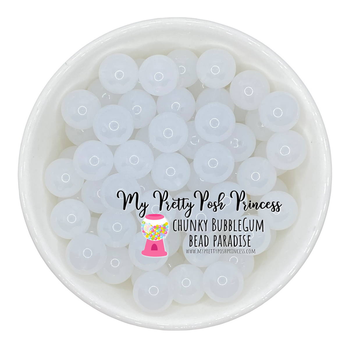 #943- 20mm White Jelly Acrylic Beads (1 Count)